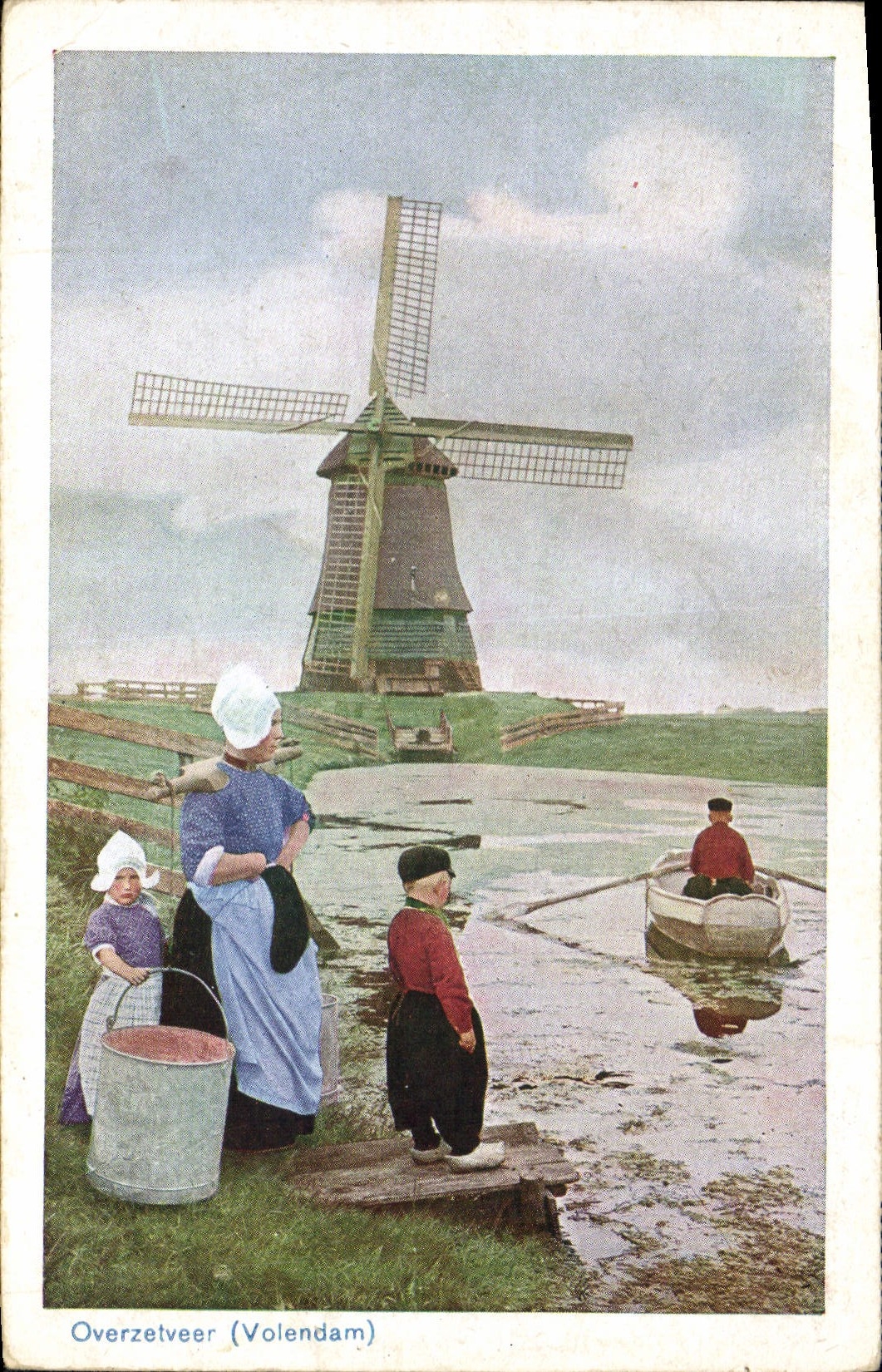 CPA Moulin a vent Overzetveer Volendam Folklore