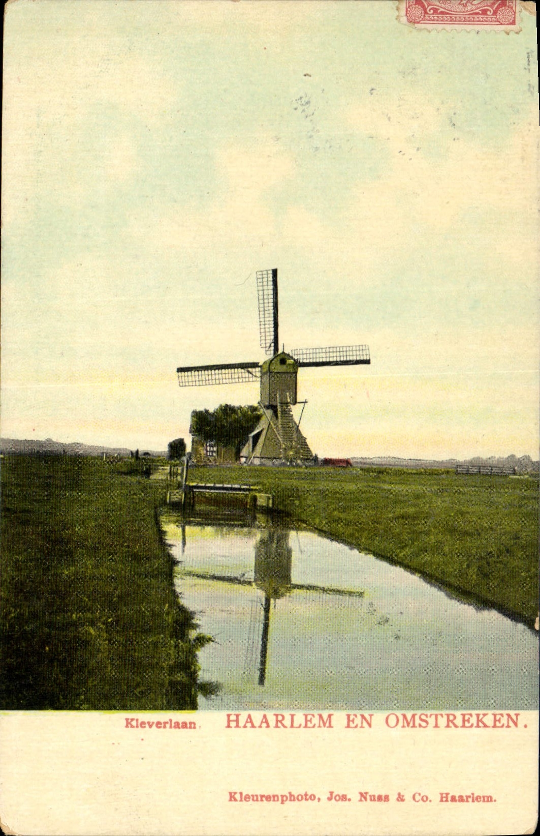 VINTAGE POSTCARD Windmill Kleverlaan Haarlem in Omstreken