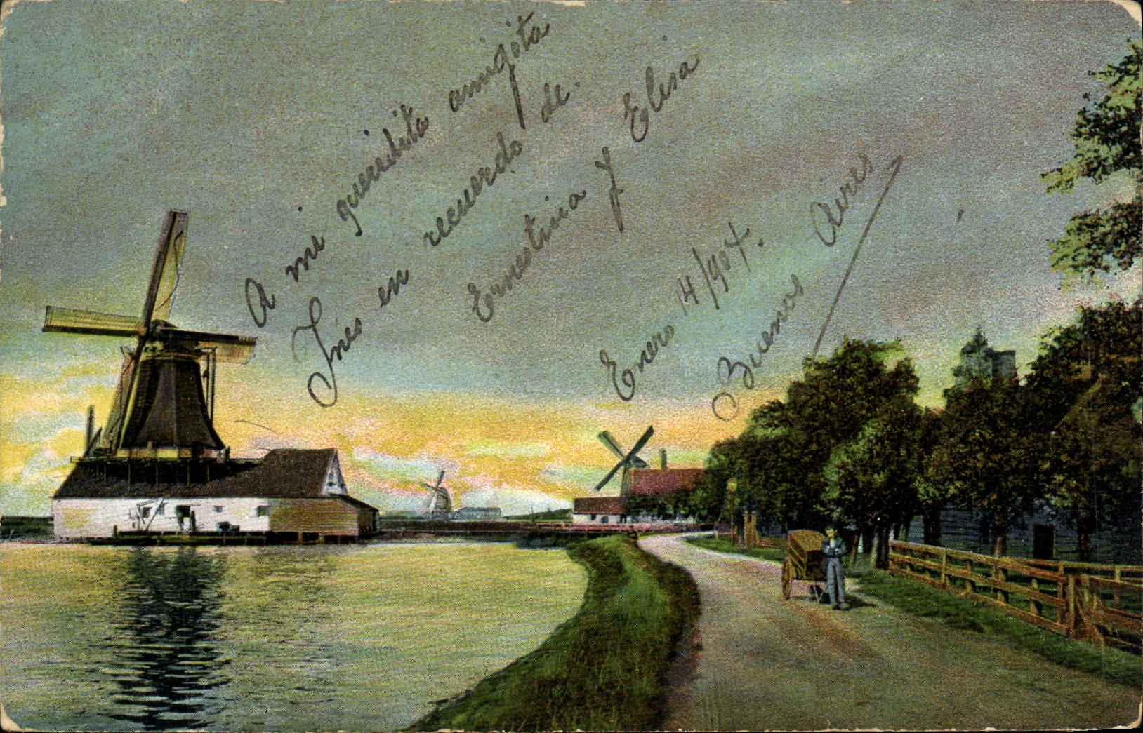 CPA Moulin a vent Zaandam 