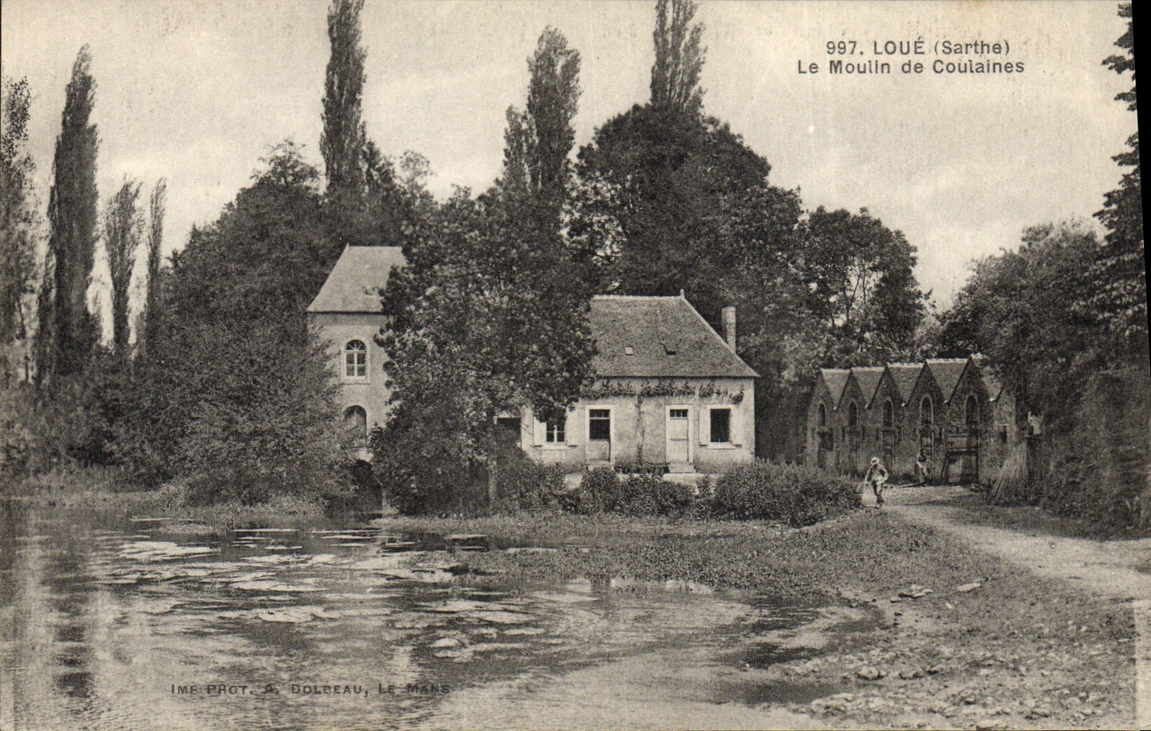 VINTAGE POSTCARD Moulin Rents the Sarthe the mill of Coulaines