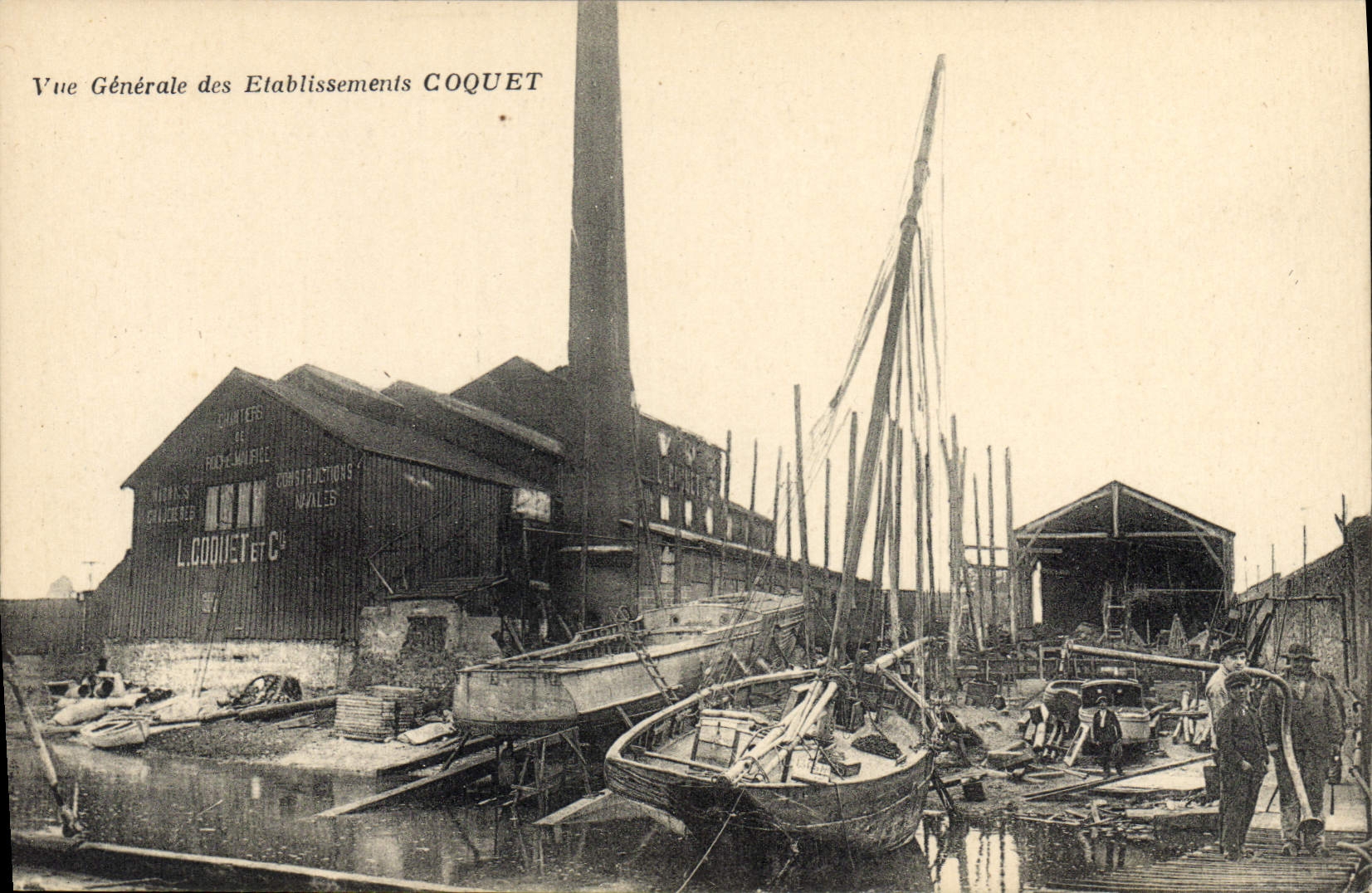 VINTAGE POSTCARD Boat of Vain sin View of the establishments