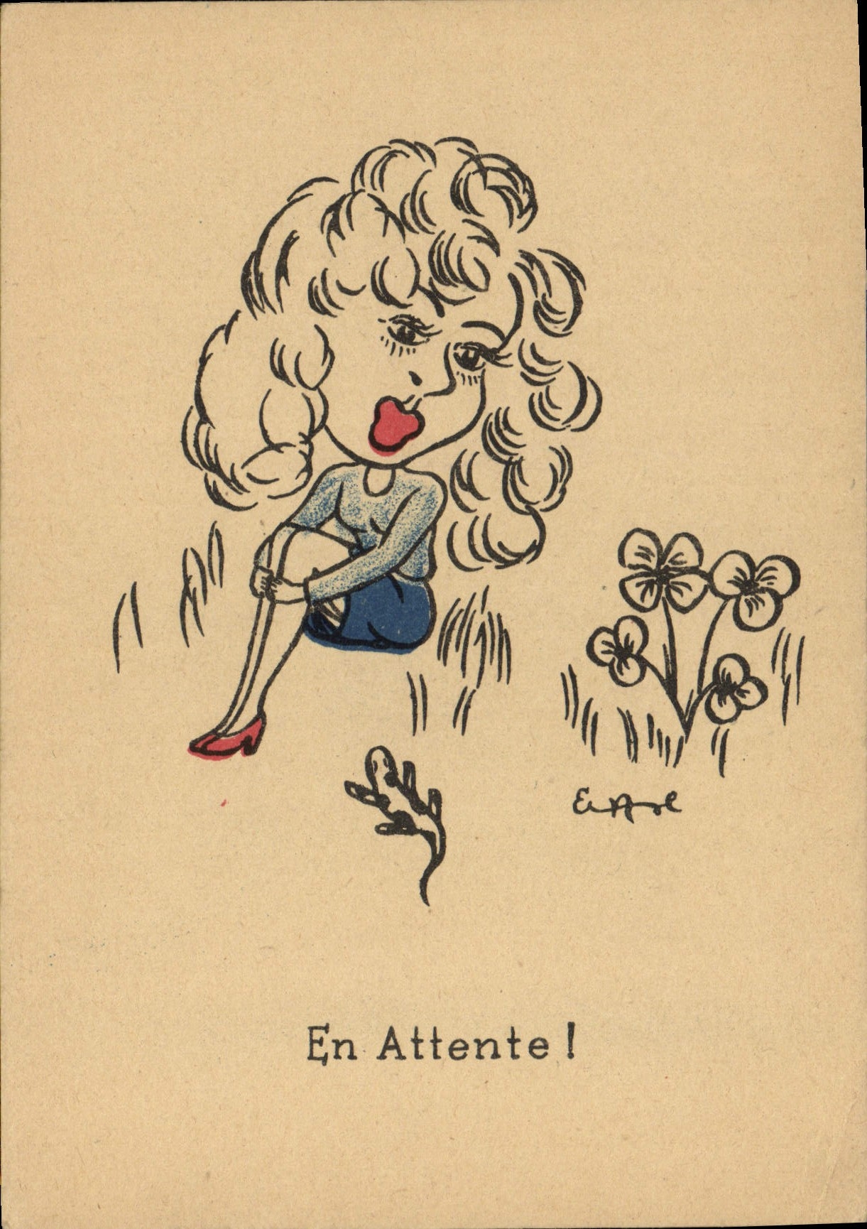 VINTAGE POSTCARD Fantasy Illustrator On standby