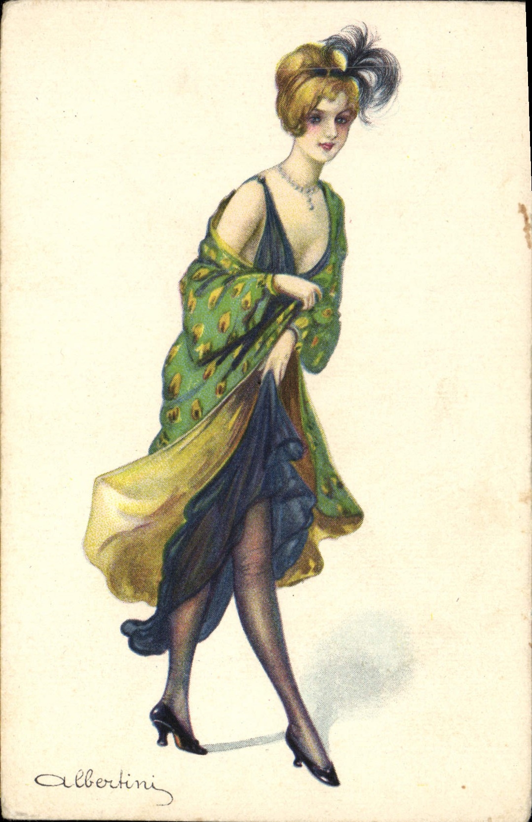 VINTAGE POSTCARD Fantasy Illustrator Albertini Woman