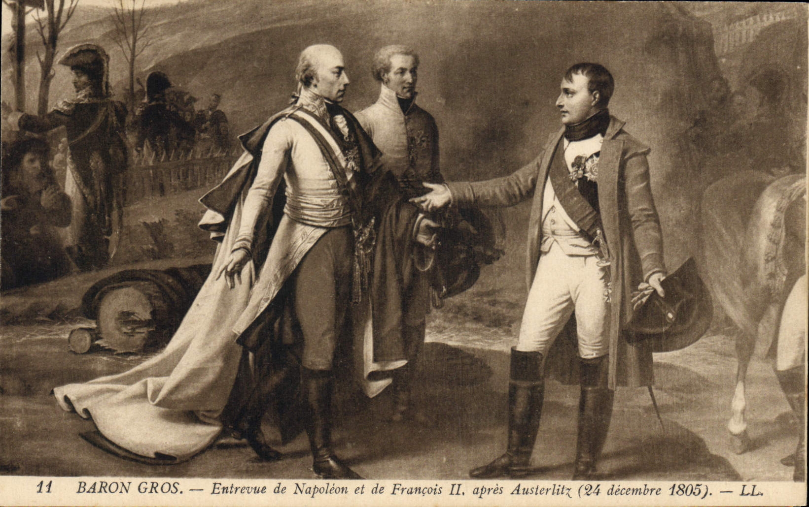 CPA Napoleon 1er Baron Gros Entrevue de Napoleon et de Francois II apres Austerlitz 