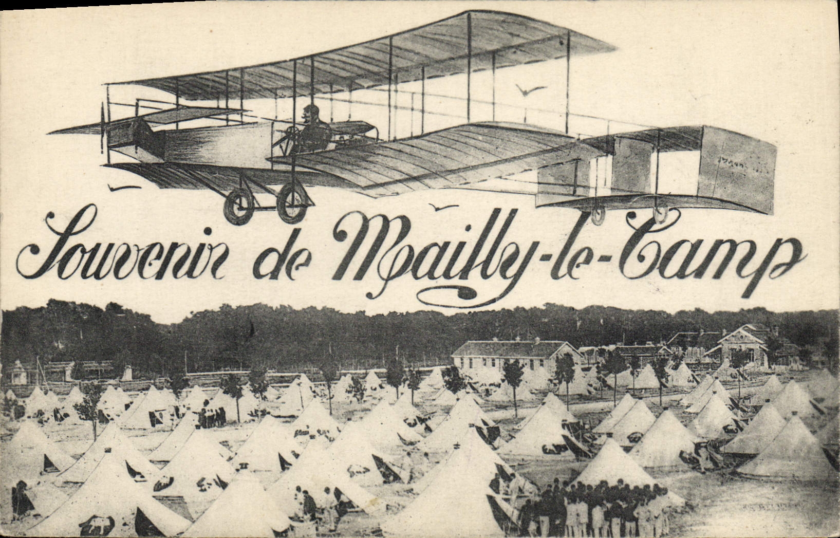 CPA Militaria Camp de Mailly le Camp Avion Aviation