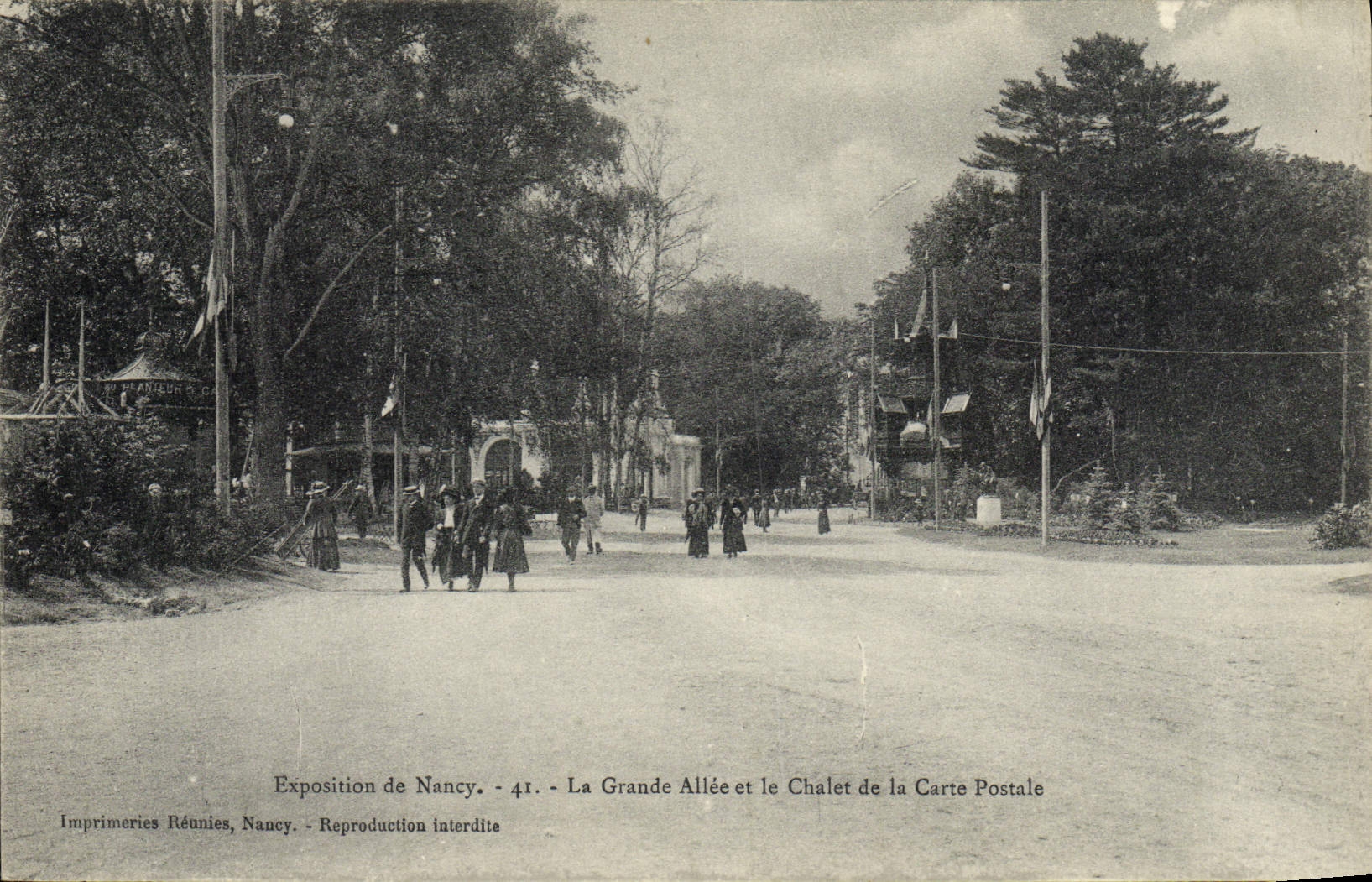 CPA Cartes Postales Exposition de Nancy La grande allee et le chalet de la carte postale