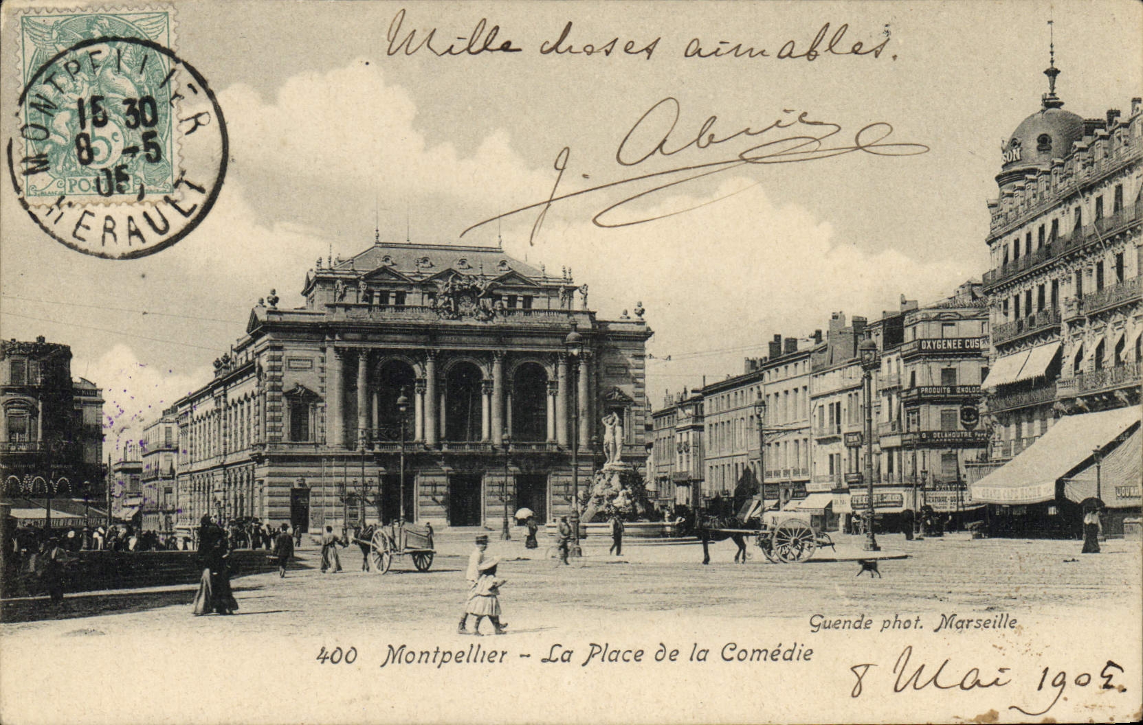CPA Cartes Postales Carto Philatelic Club Abric Rue Aiguillerie Montpellier La place de la Comedie