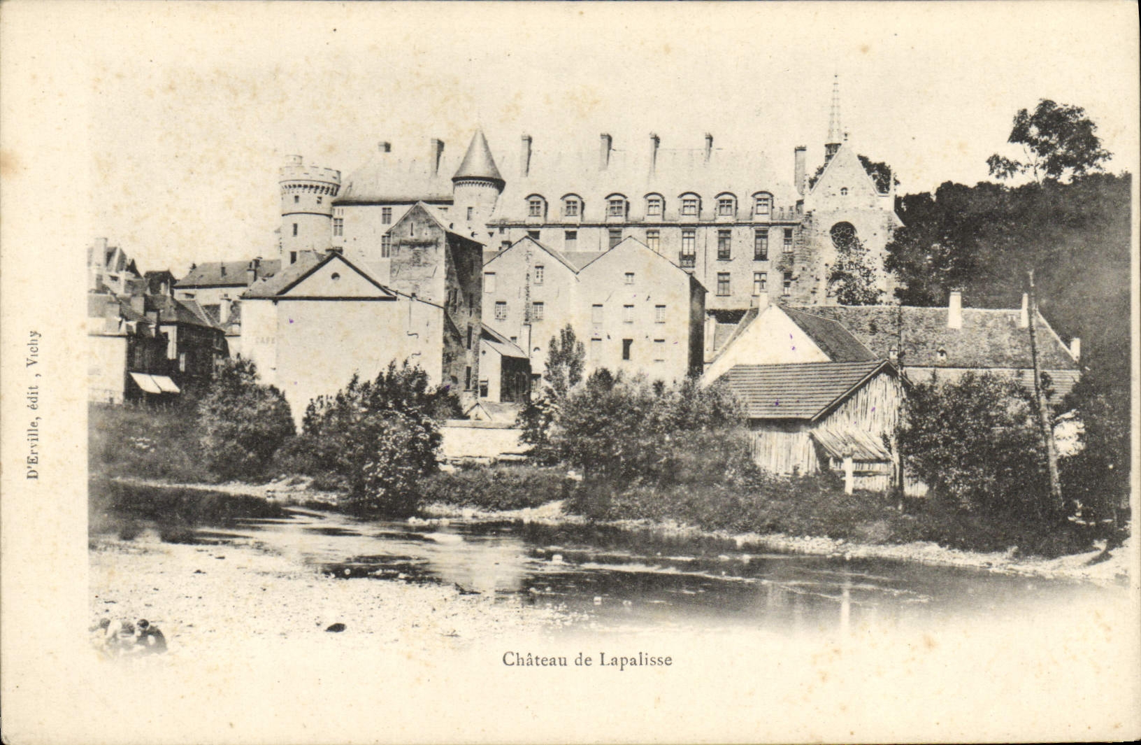 VINTAGE POSTCARD Postcards Photographs Modern National Boulevard Castle of Lapalisse Vichy