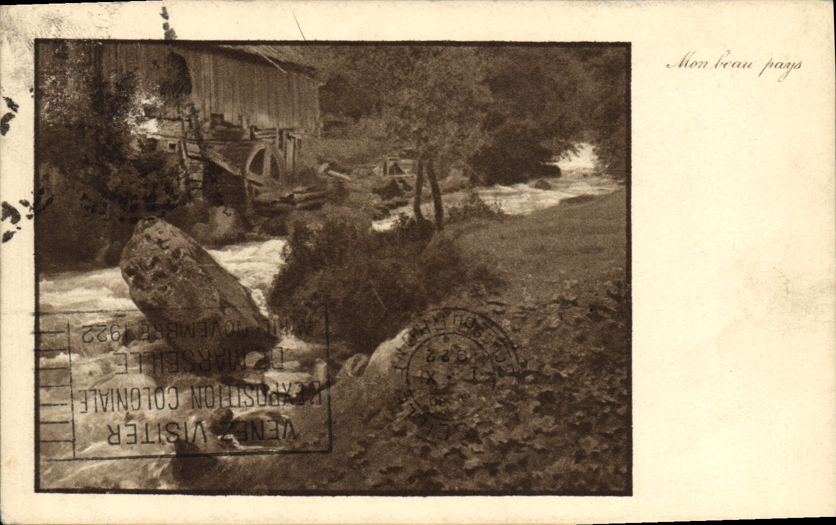 VINTAGE POSTCARD Water mill