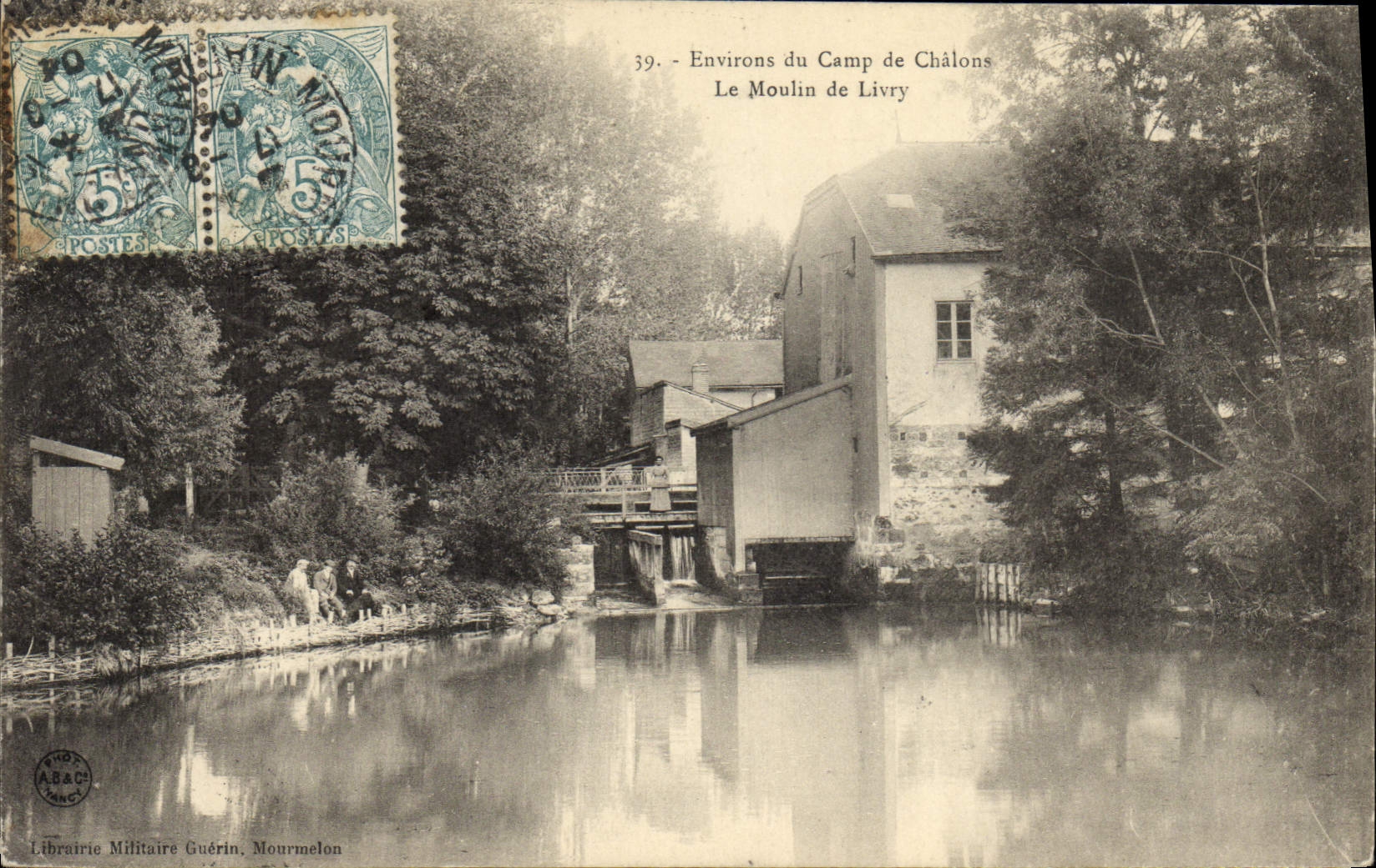 VINTAGE POSTCARD Water mill Environs of the camp of Trawl-nets the mill of Livry