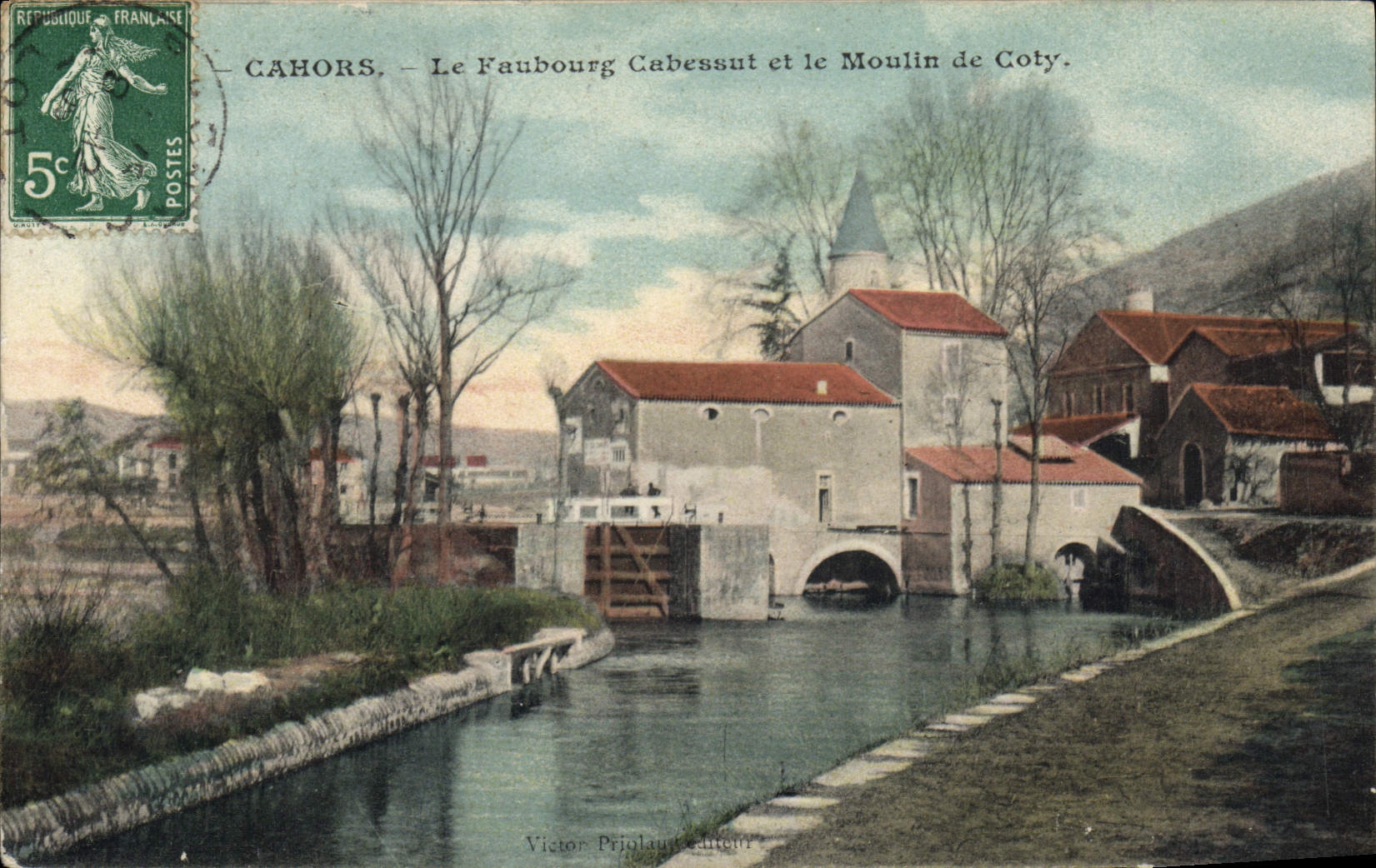 VINTAGE POSTCARD Water mill Cahors the Cabessut suburb and the mill of Coty