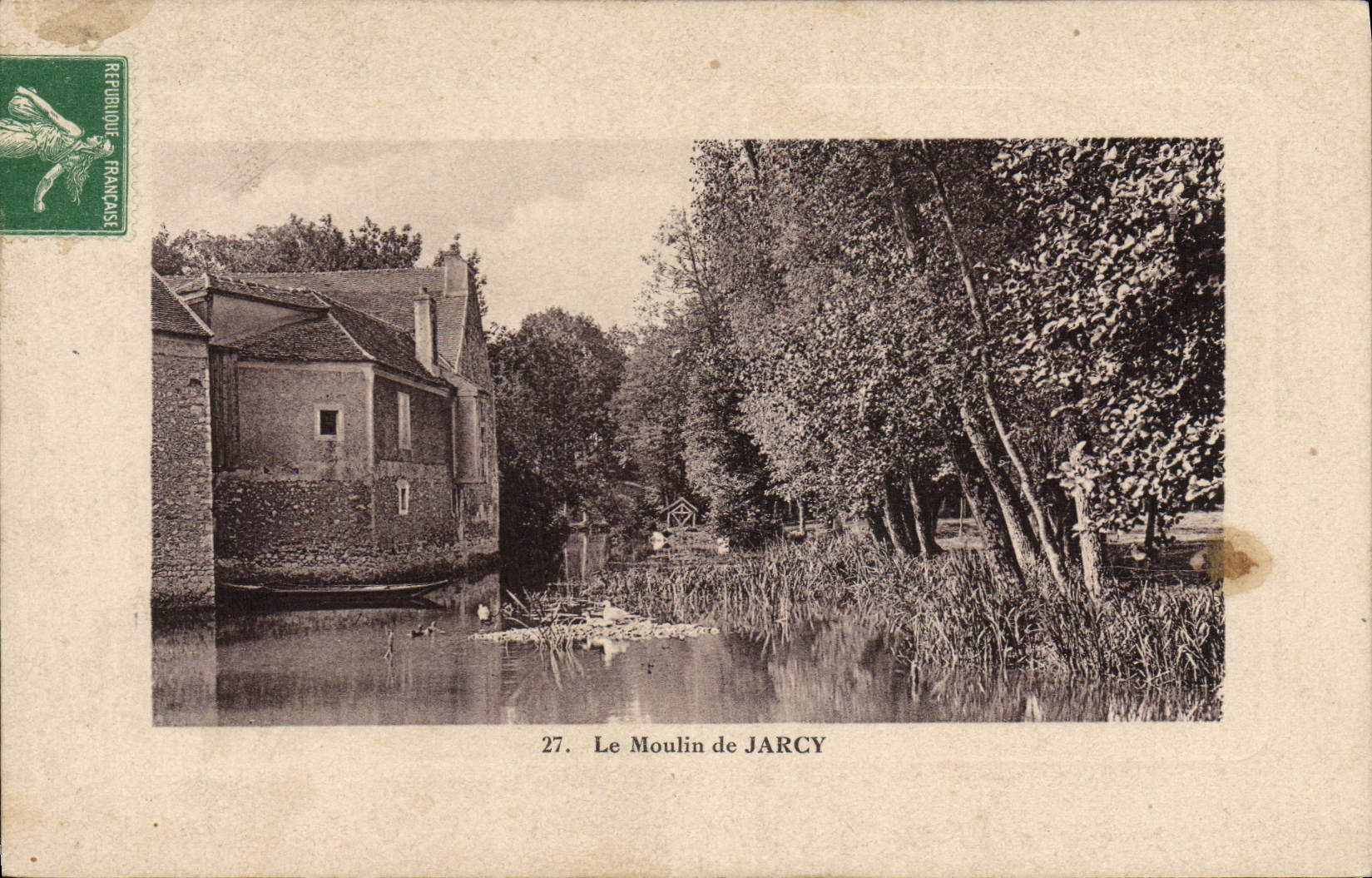 VINTAGE POSTCARD Water mill the mill of Jarcy