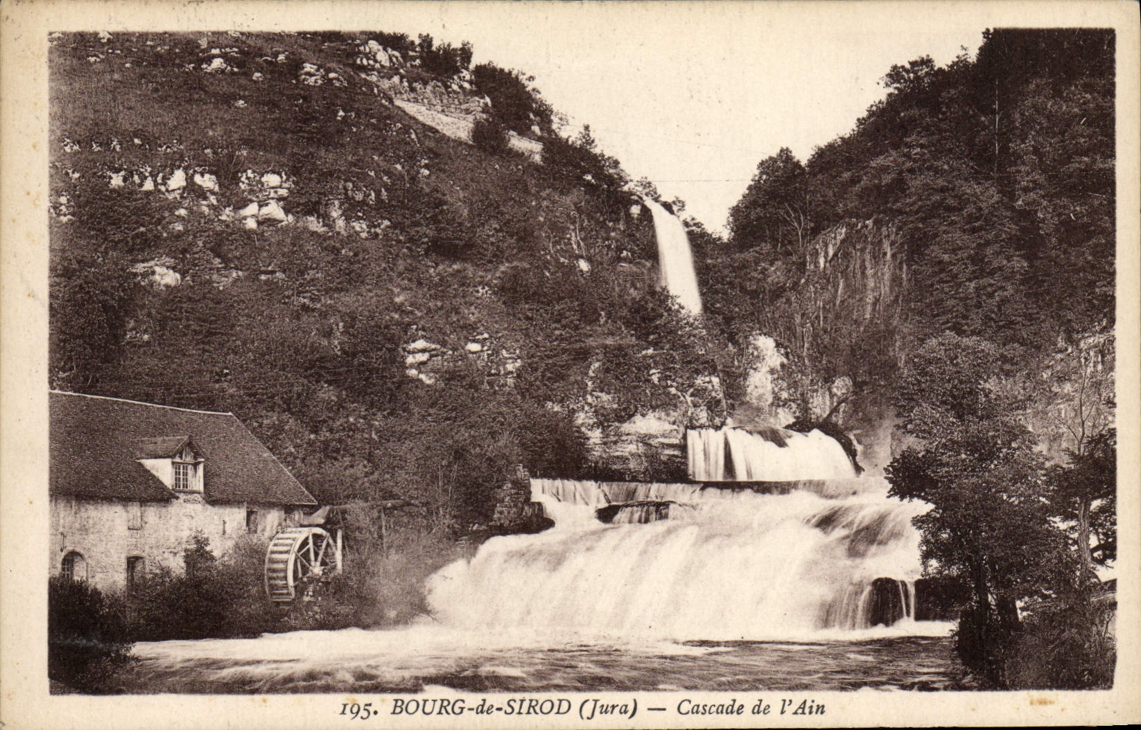 VINTAGE POSTCARD Water mill Bourg of Sirod Cascade of Ain