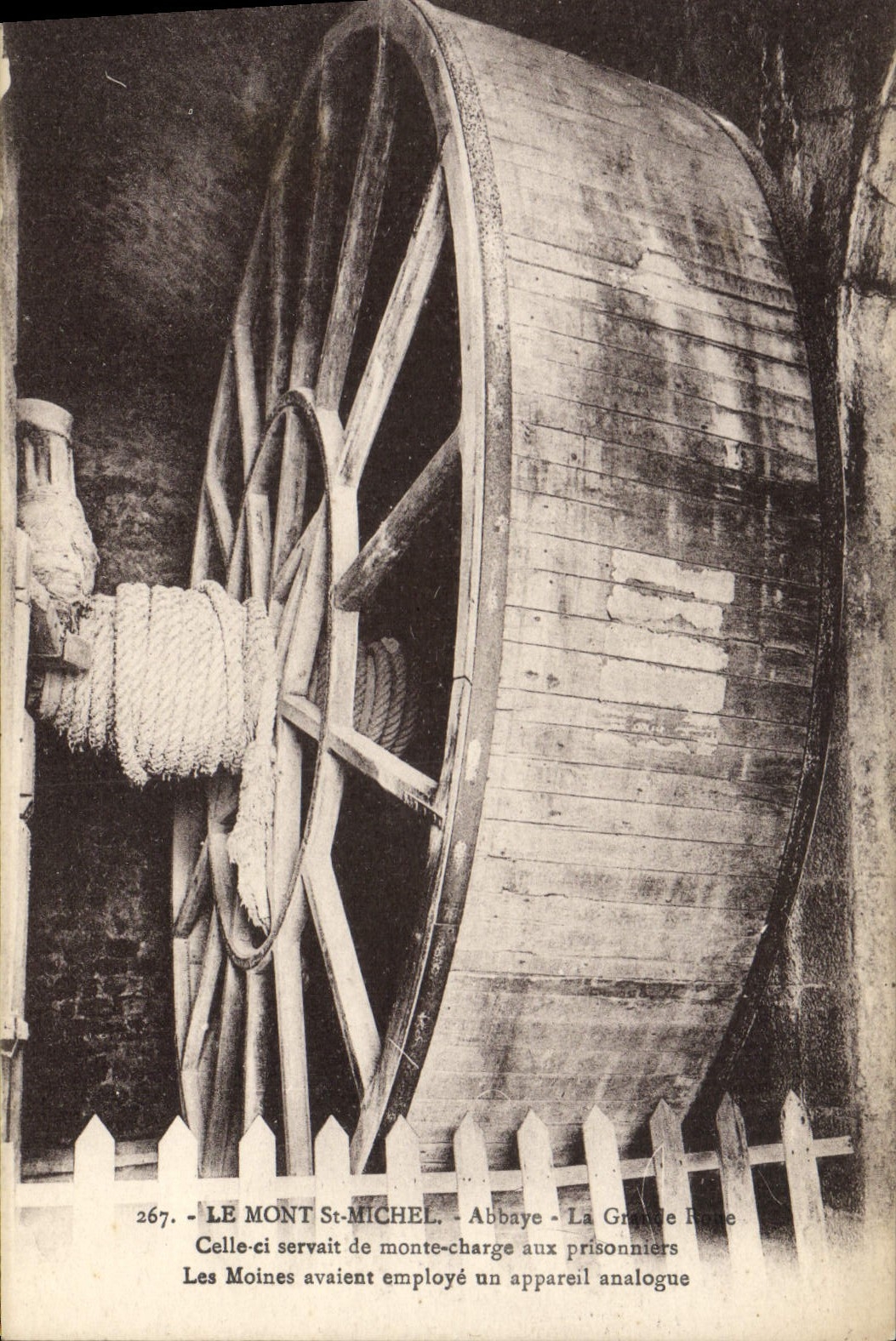 VINTAGE POSTCARD Water mill Mont Saint Michel the Abbey