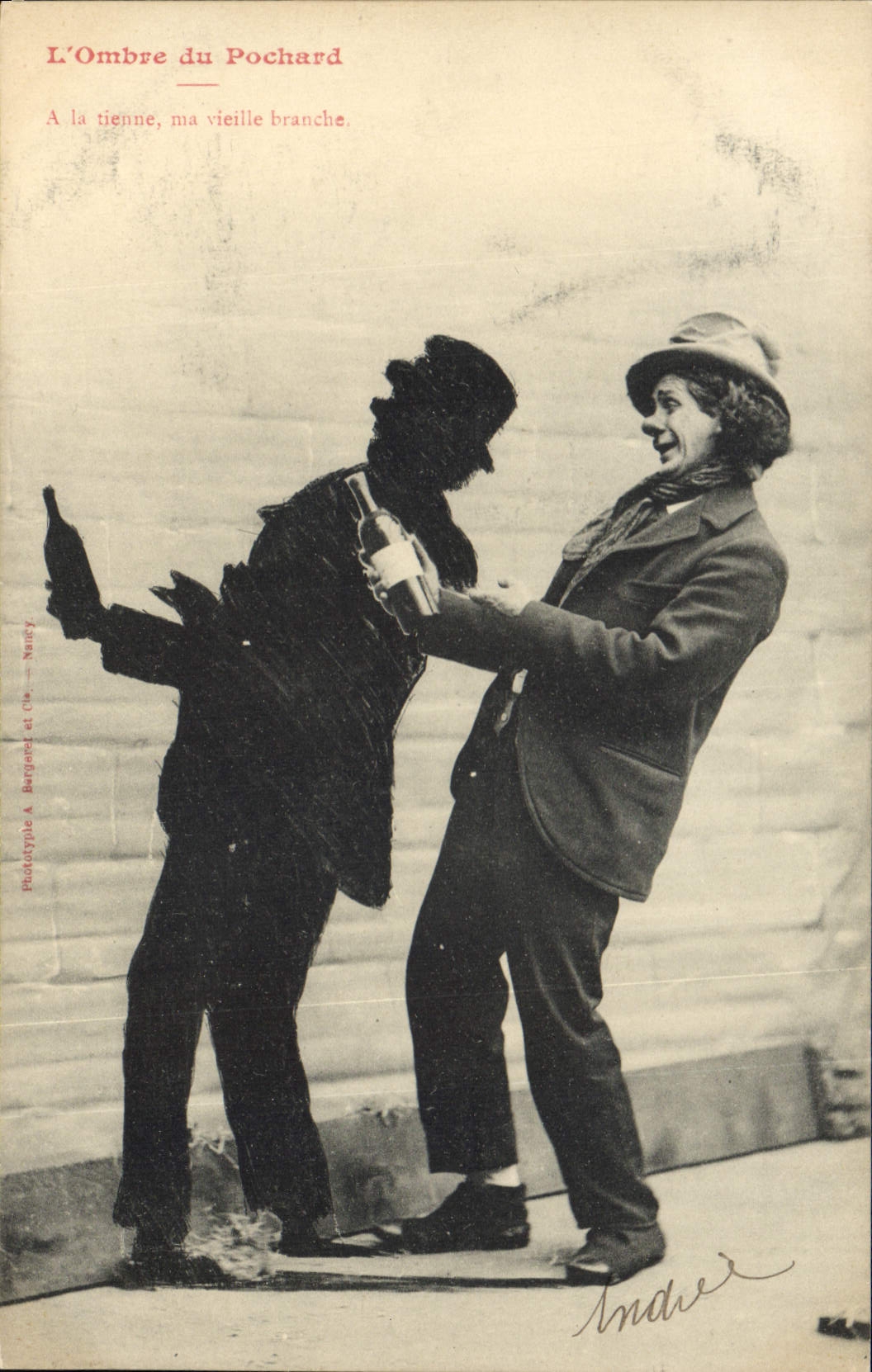 VINTAGE POSTCARD shade of the soak Alcohol