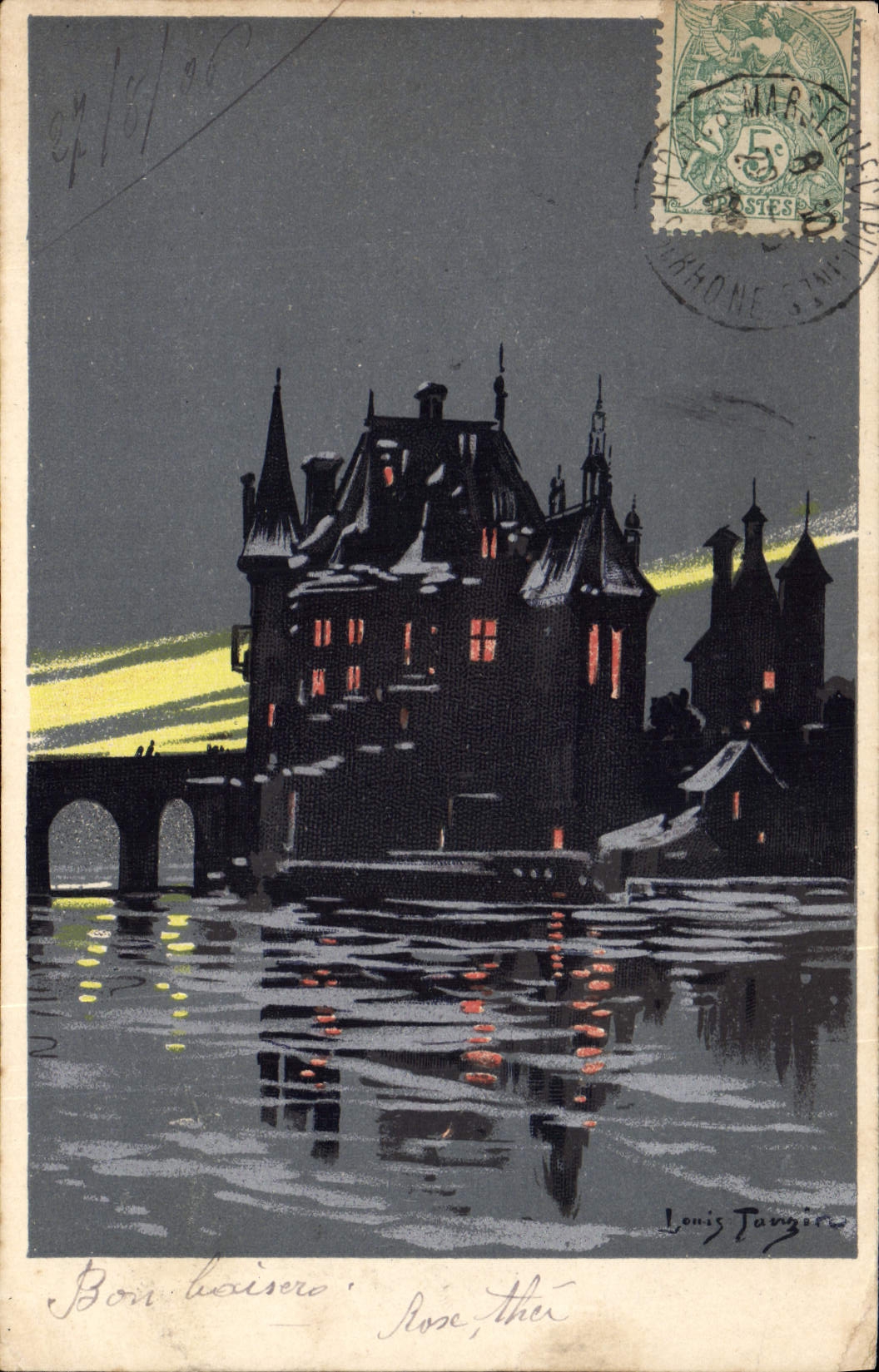 VINTAGE POSTCARD Against the light Castle