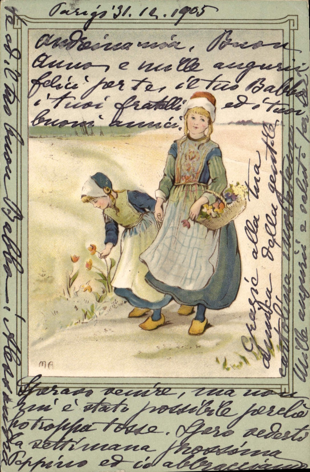 VINTAGE POSTCARD Fantasy Illustrator Netherlands Children