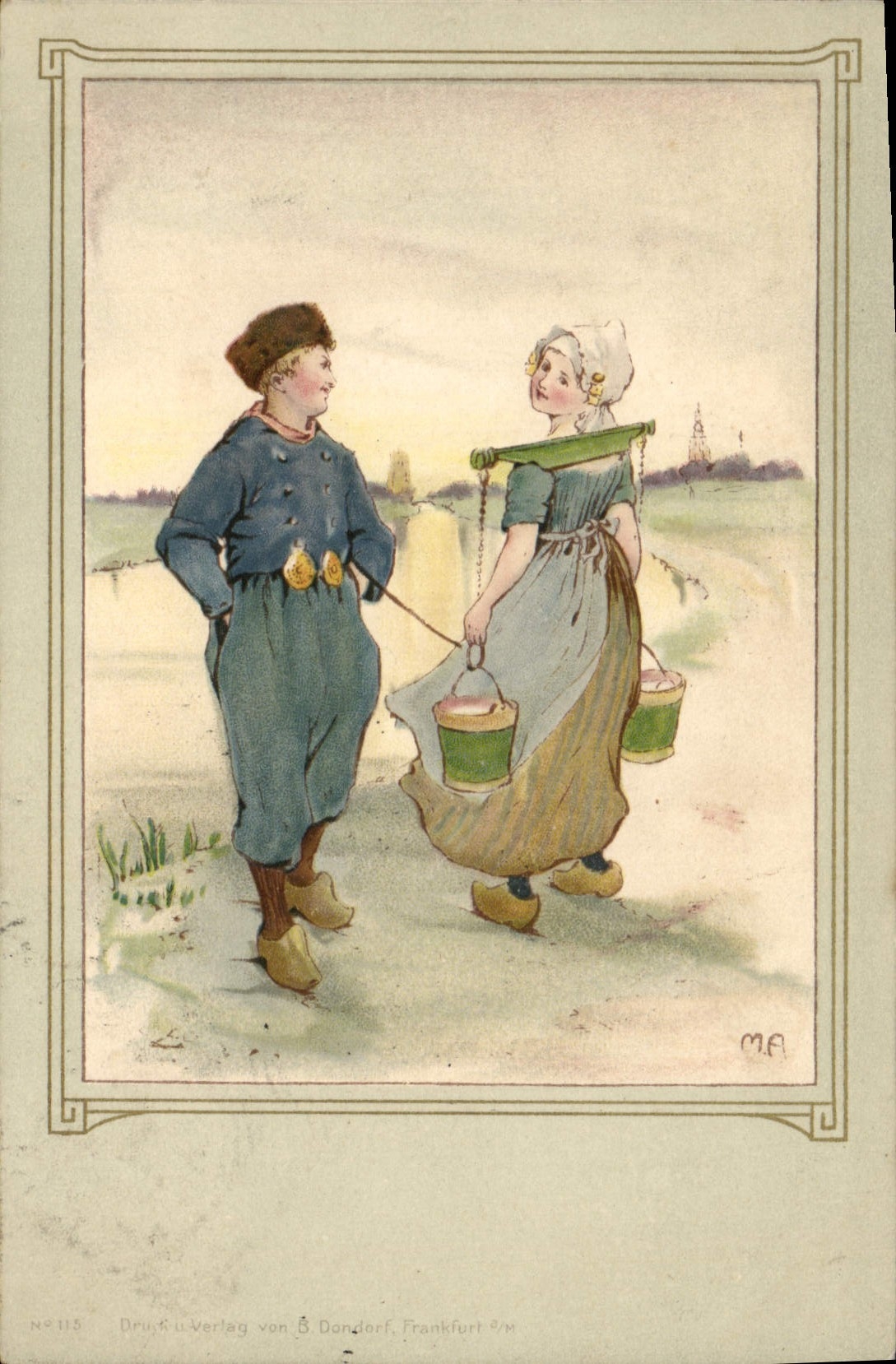 VINTAGE POSTCARD Fantasy Illustrator Children Netherlands