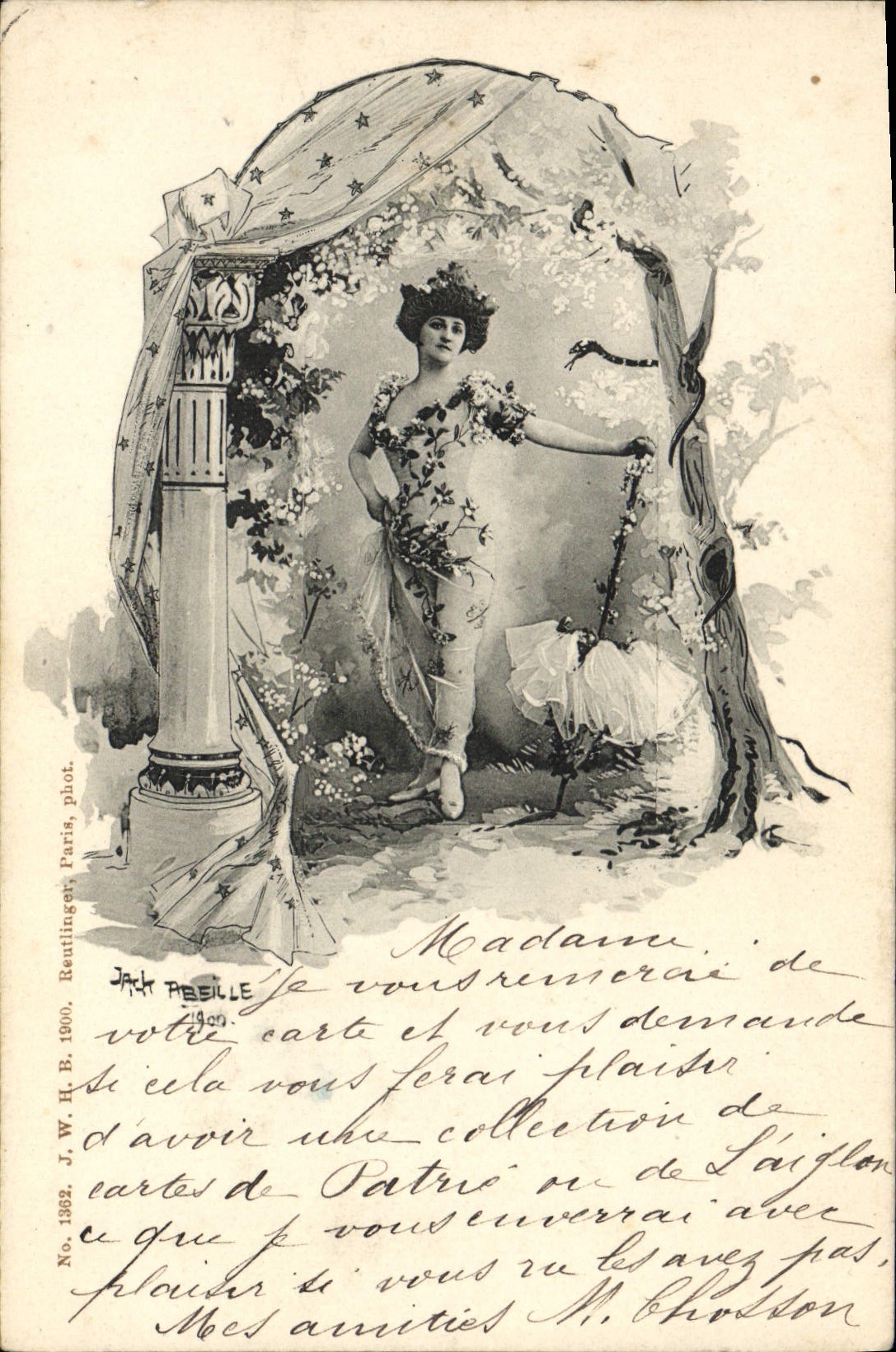 VINTAGE POSTCARD Fantasy Illustrator Woman Jack Bee