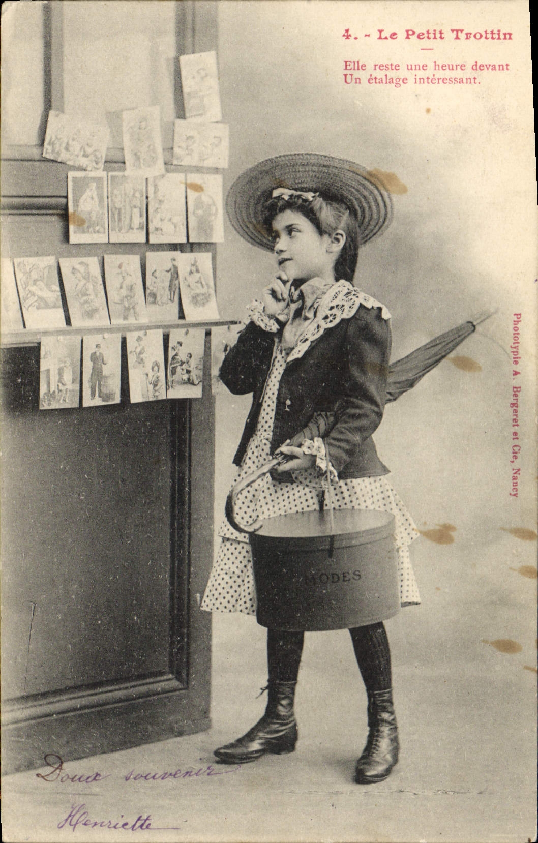 VINTAGE POSTCARD Trade Postcards Small Trottin Child