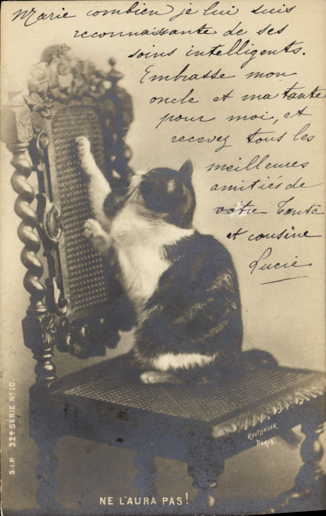 CPA Chat Chats Chaton Souris Ne l'aura pas !