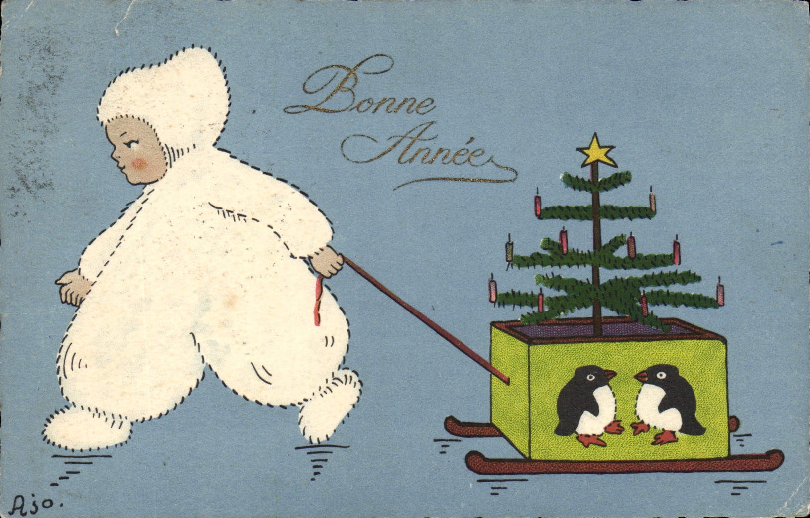 VINTAGE POSTCARD Fantasy Illustrator Eskimo Child