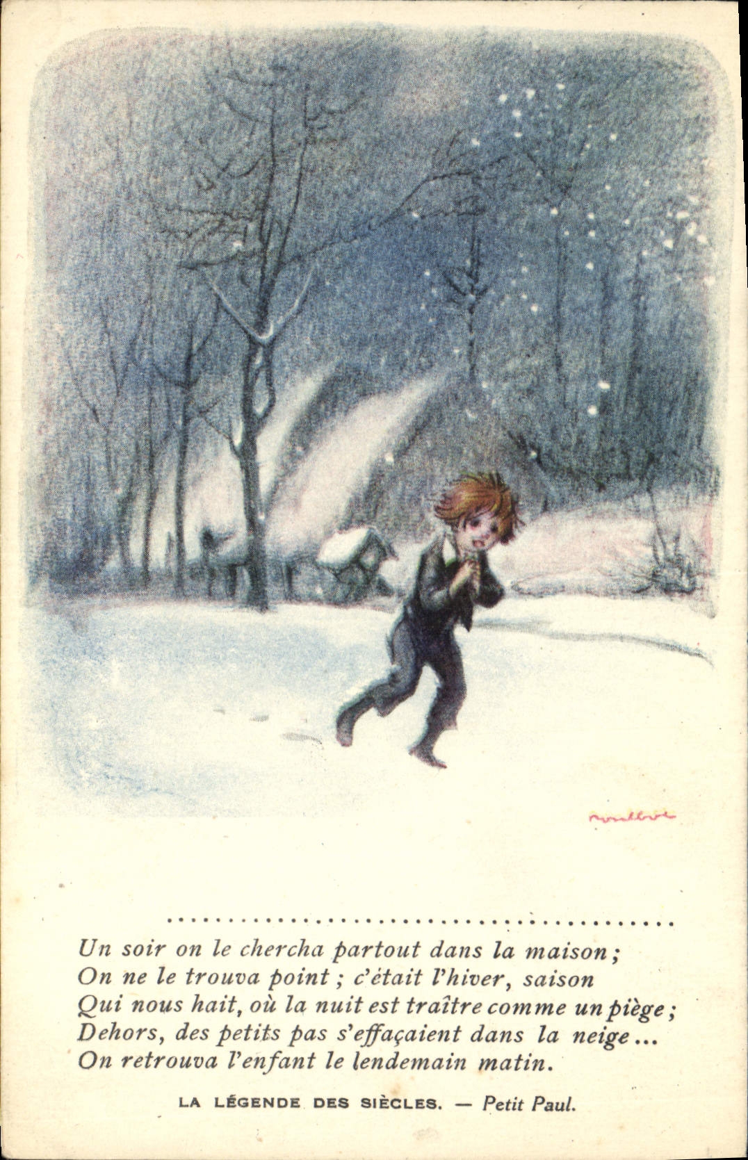 CPA Fantaisie Illustrateur Poulbot Victor Hugo La legende des siecles Petit Paul