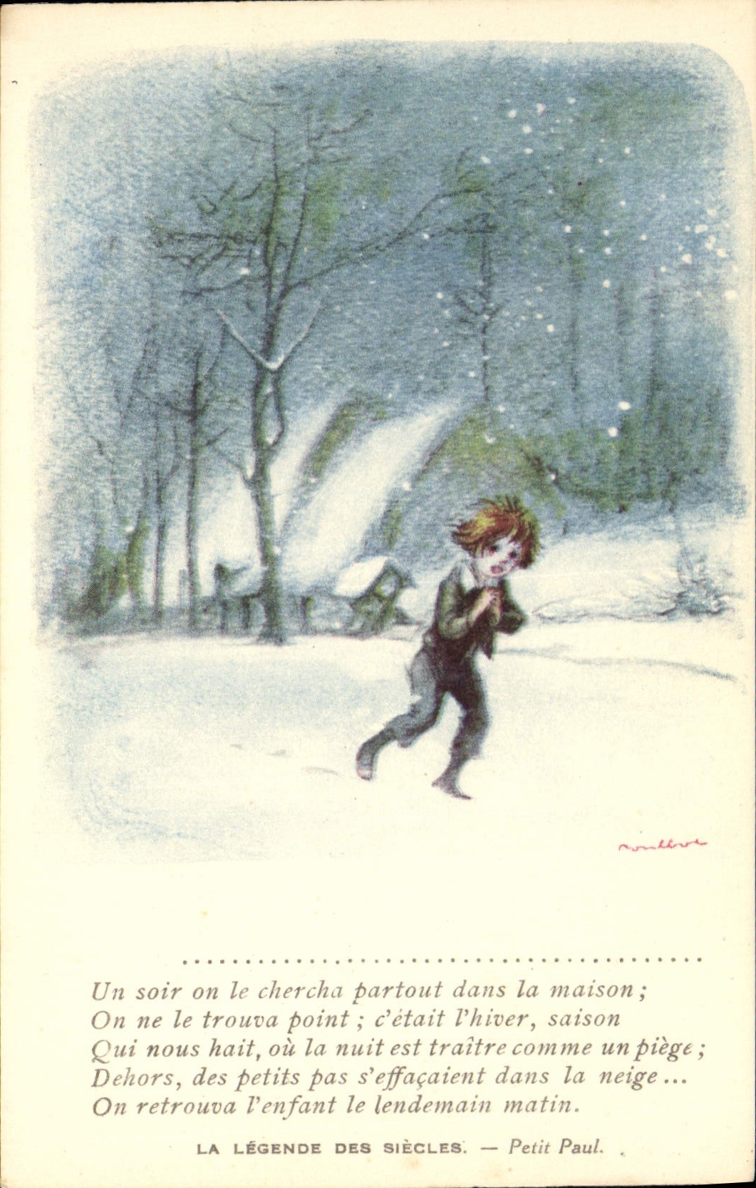 CPA Fantaisie Illustrateur Poulbot Victor Hugo La legende des siecles Petit Paul
