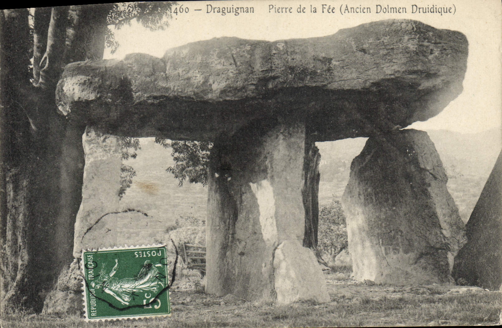 VINTAGE POSTCARD Dolmen Menhir Draguignan Pierre of the Fairy Old dolmen druidic