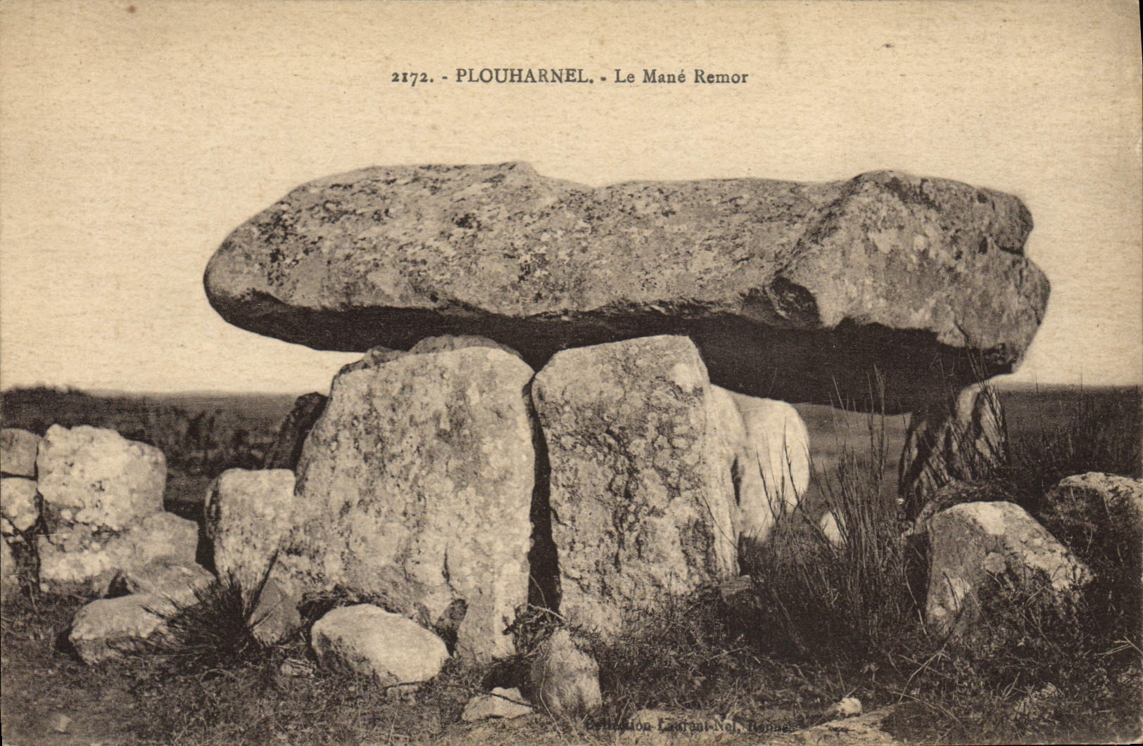VINTAGE POSTCARD Dolmen Plouharnel Menhir the Remor Basket