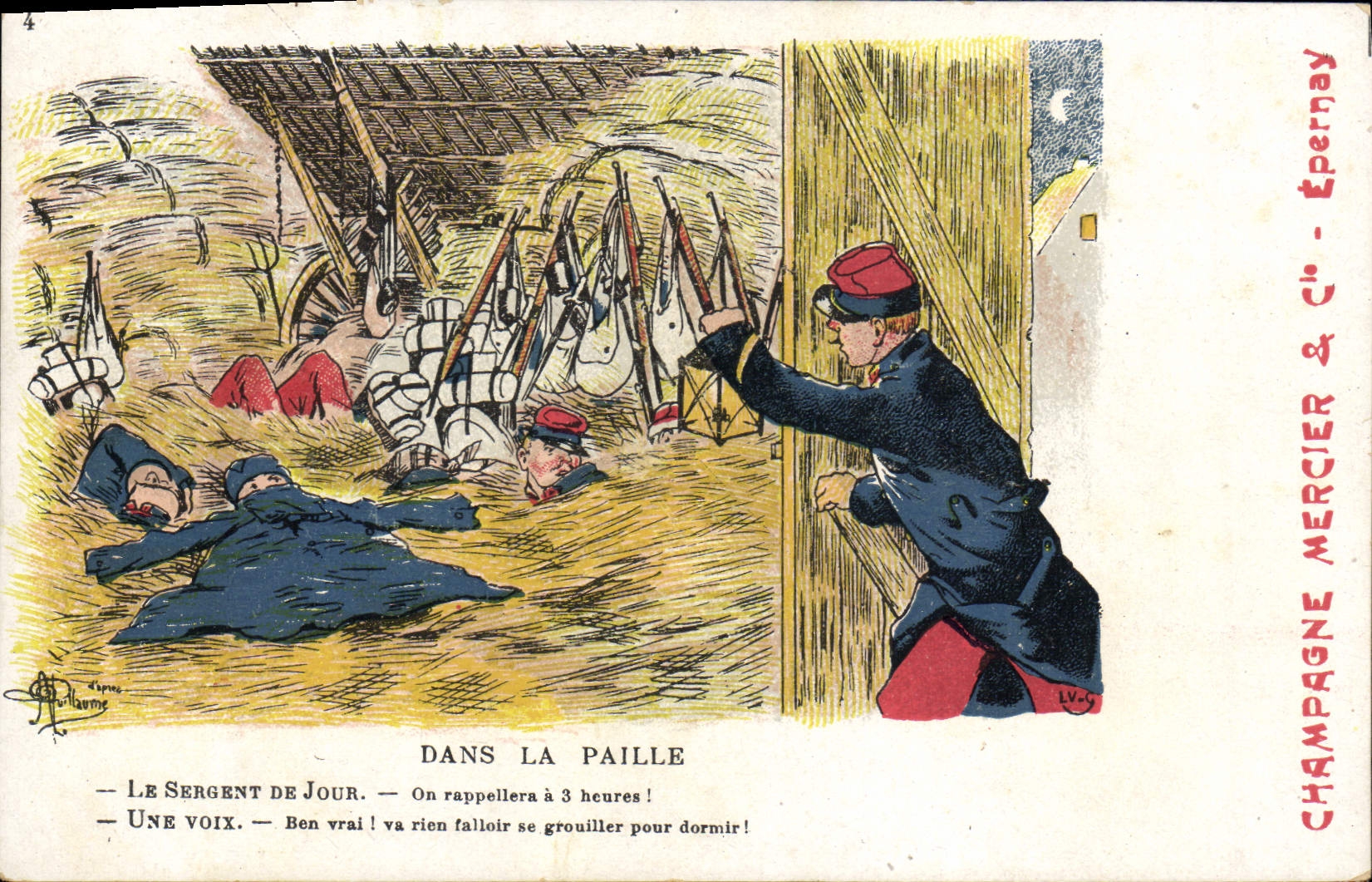 CPA Militaria Dans la paille