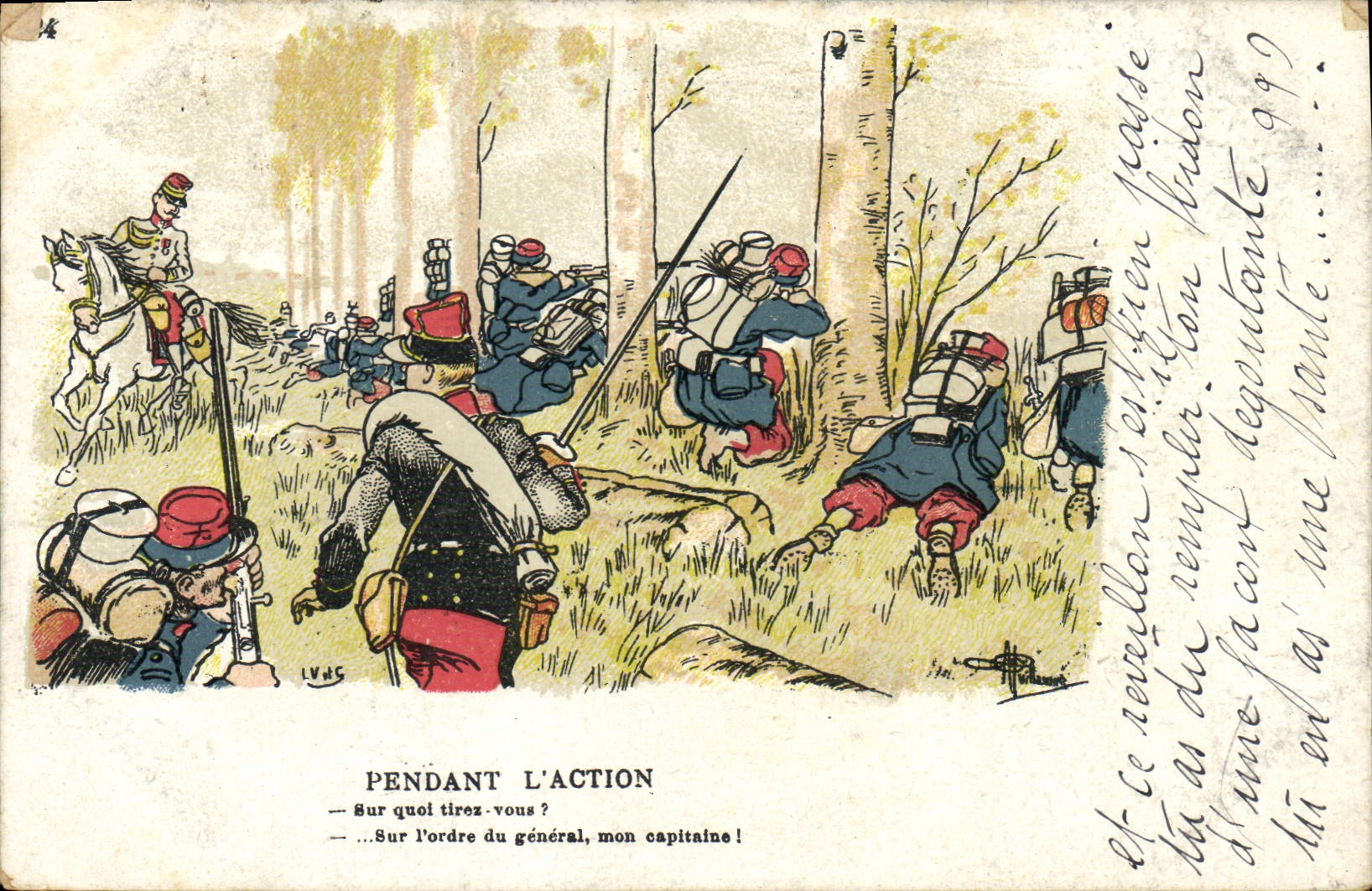 CPA Militaria Pendant l'action