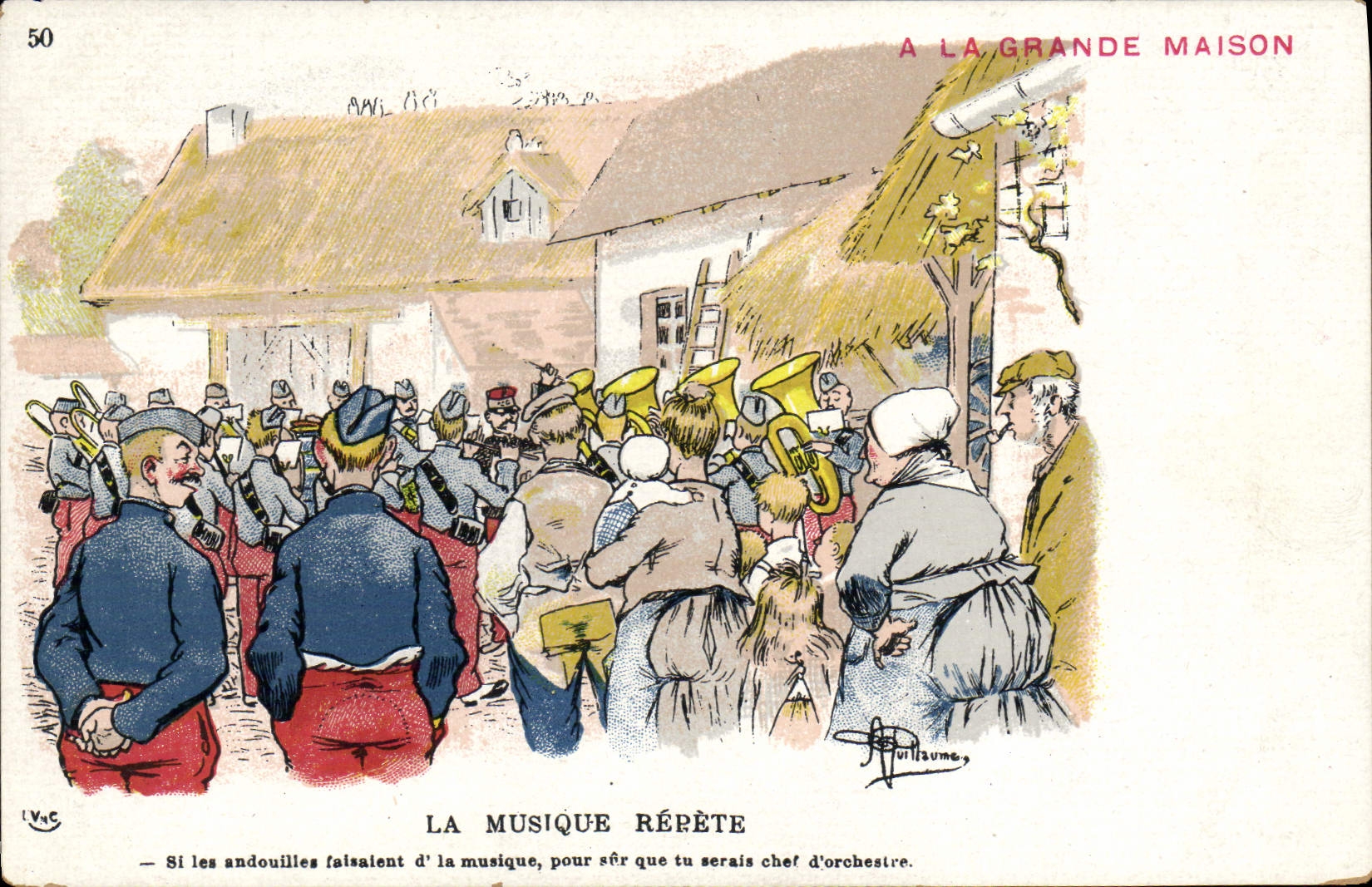 VINTAGE POSTCARD Militaria the Music repeats