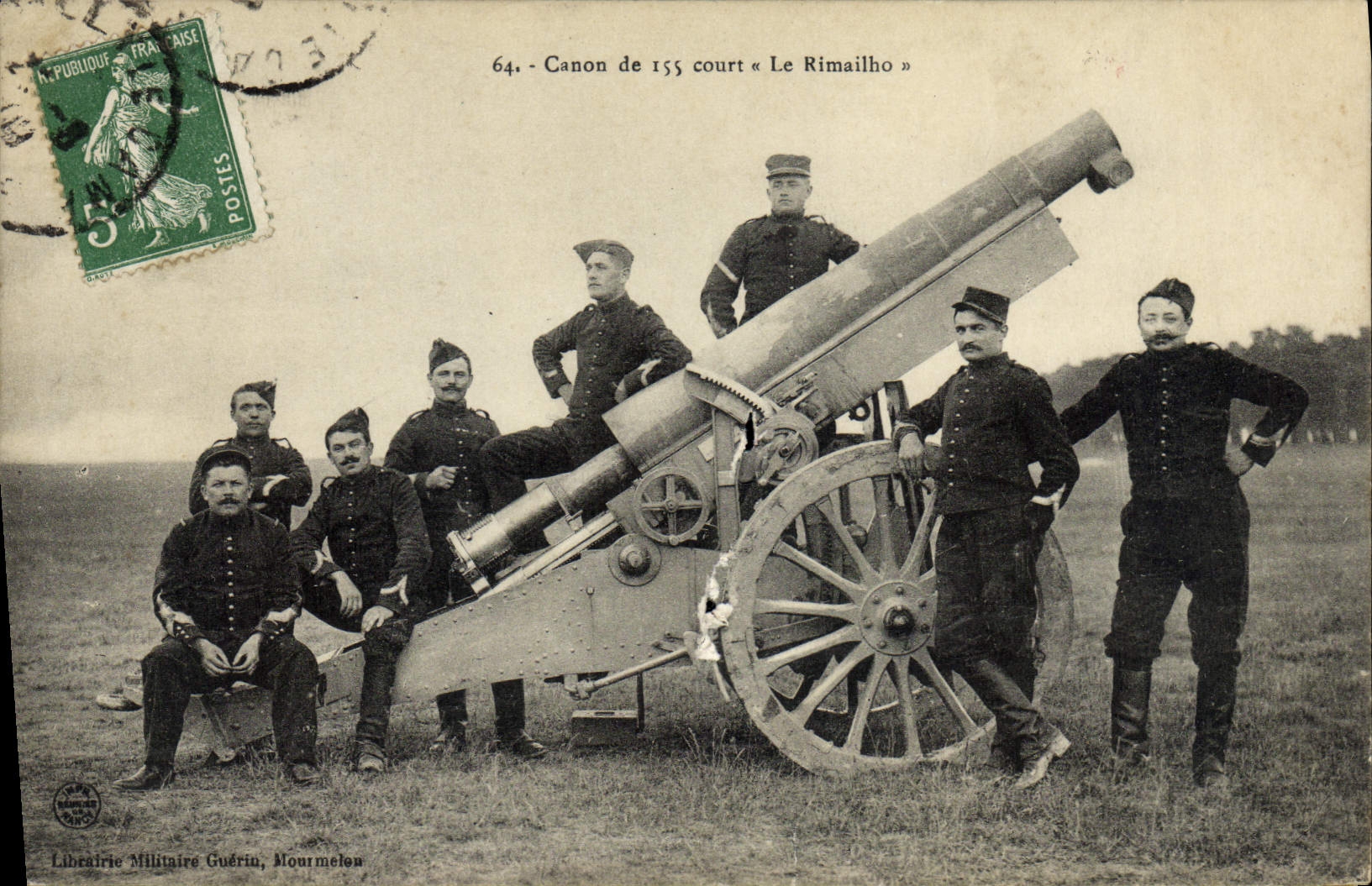 CPA Militaria Canon de 155 court Le Rimailho