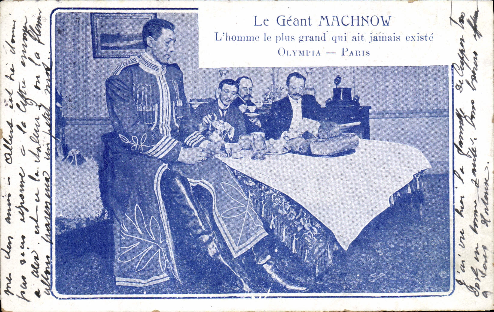 CPA Theatre Le geant Machnow l'homme le plus grand olympia Paris 