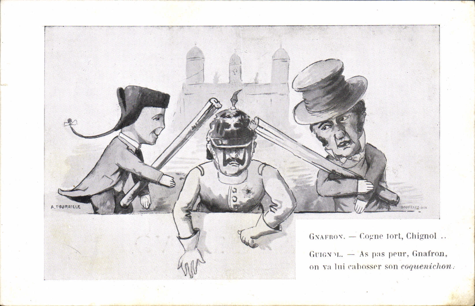 VINTAGE POSTCARD Theater Gnafron Puppet