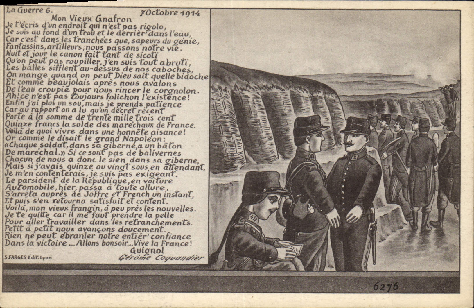 CPA Theatre Guignol Mon vieux Gnafron Tranchees militaria