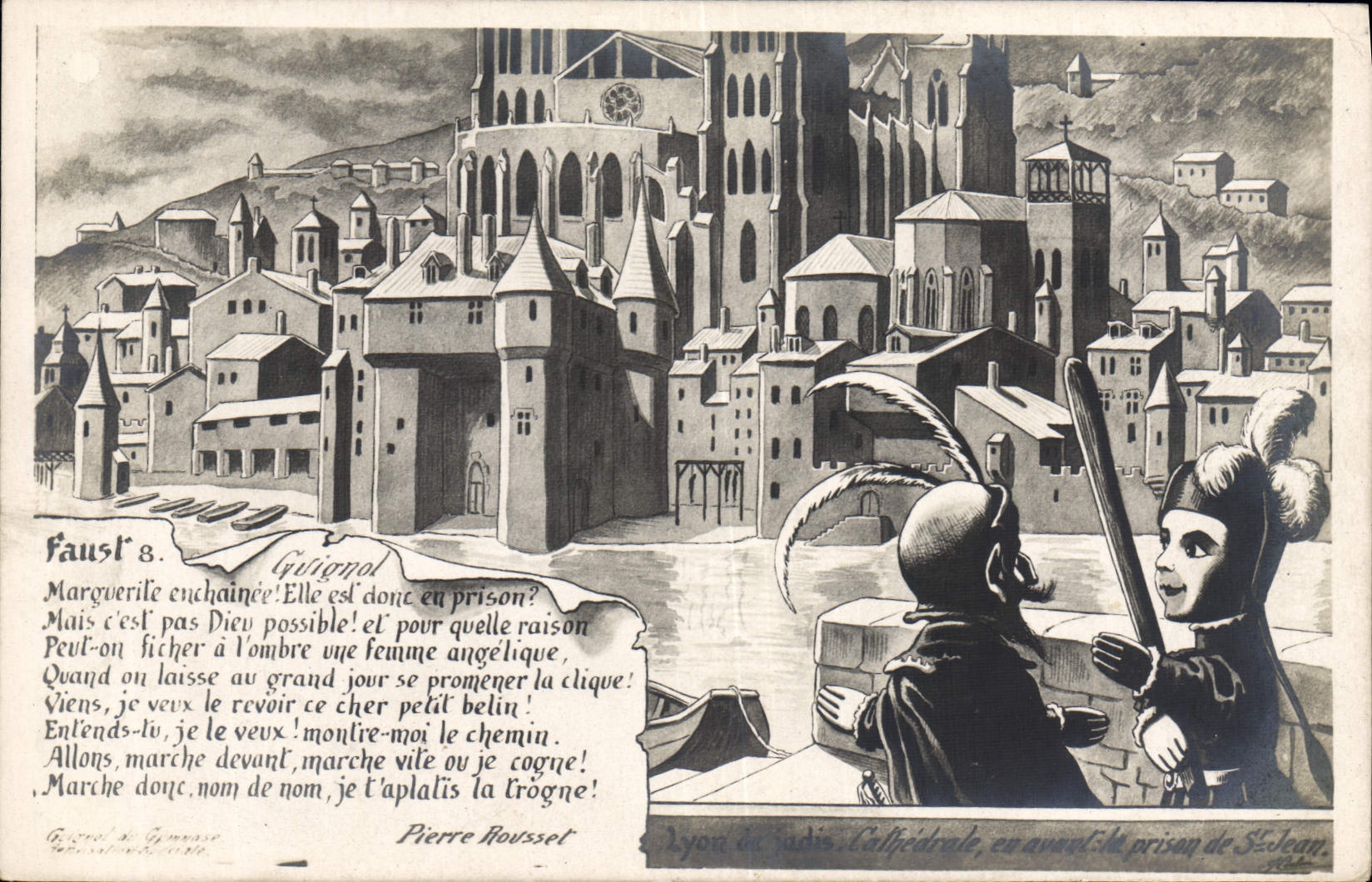 VINTAGE POSTCARD Theater Puppet Faust Devil