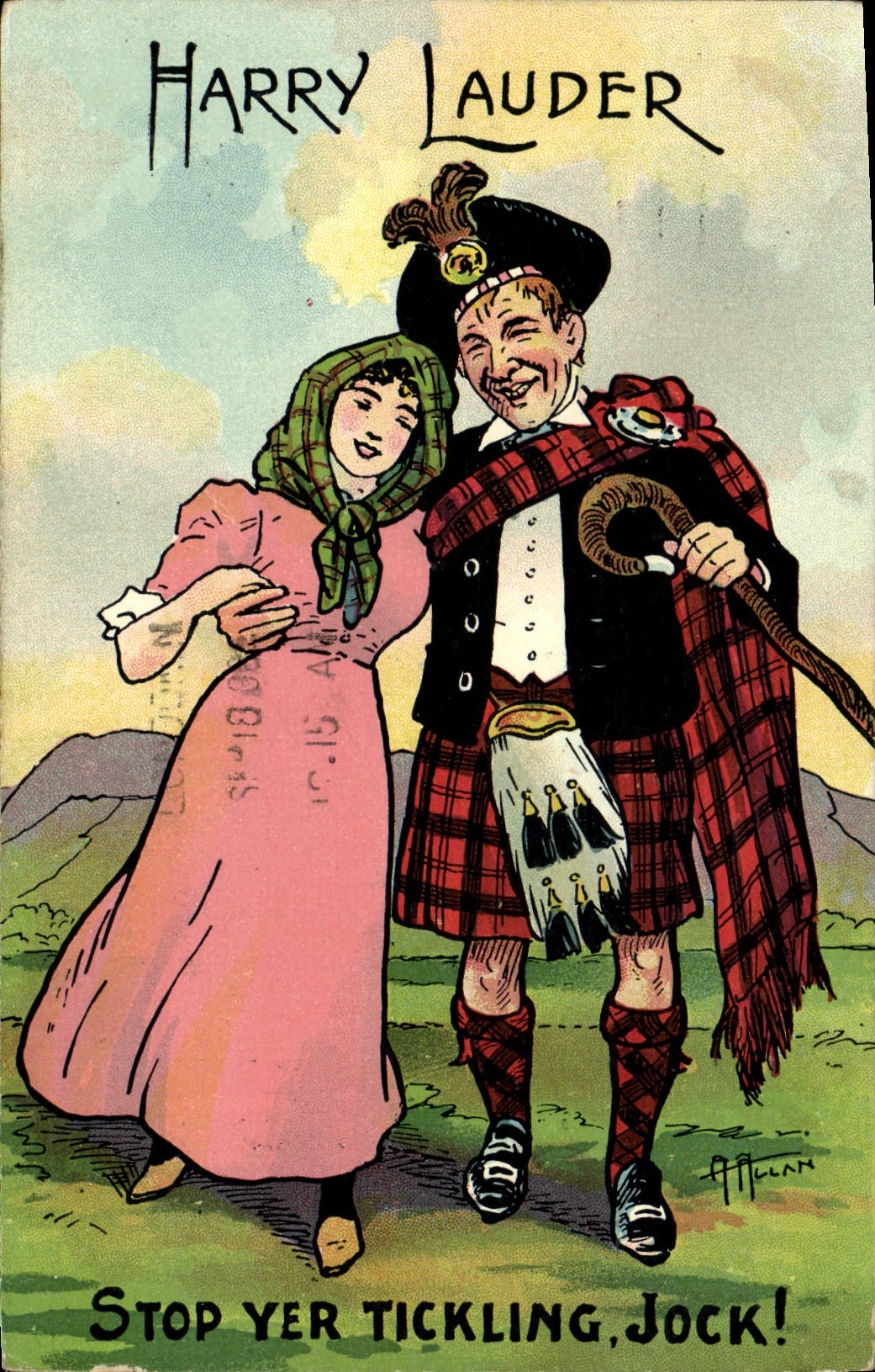 VINTAGE POSTCARD Fantasy Illustrator Harry Lauder