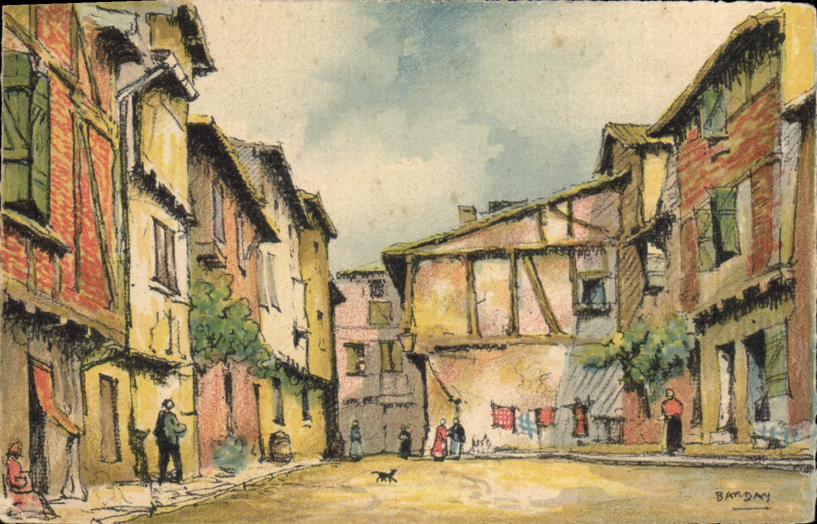 VINTAGE POSTCARD Fantasy Illustrator Barday Albi Castelviel