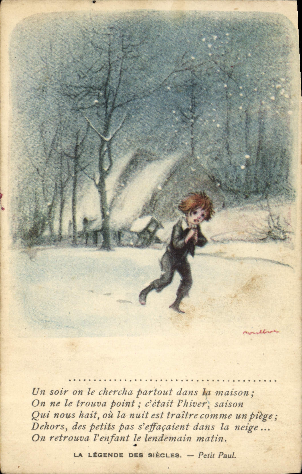 CPA Fantaisie Illustrateur Poulbot Victor Hugo La legende des siecles Petit Paul 