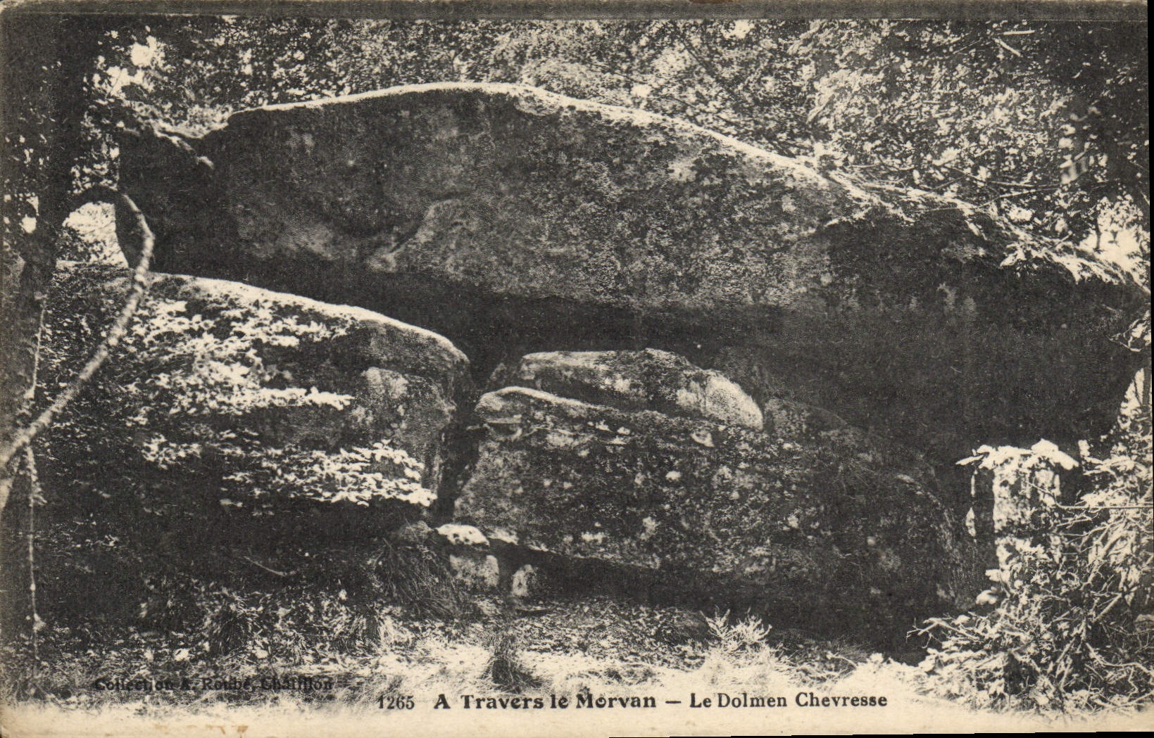 VINTAGE POSTCARD Dolmen Morvan Menhir the Chevresse dolmen
