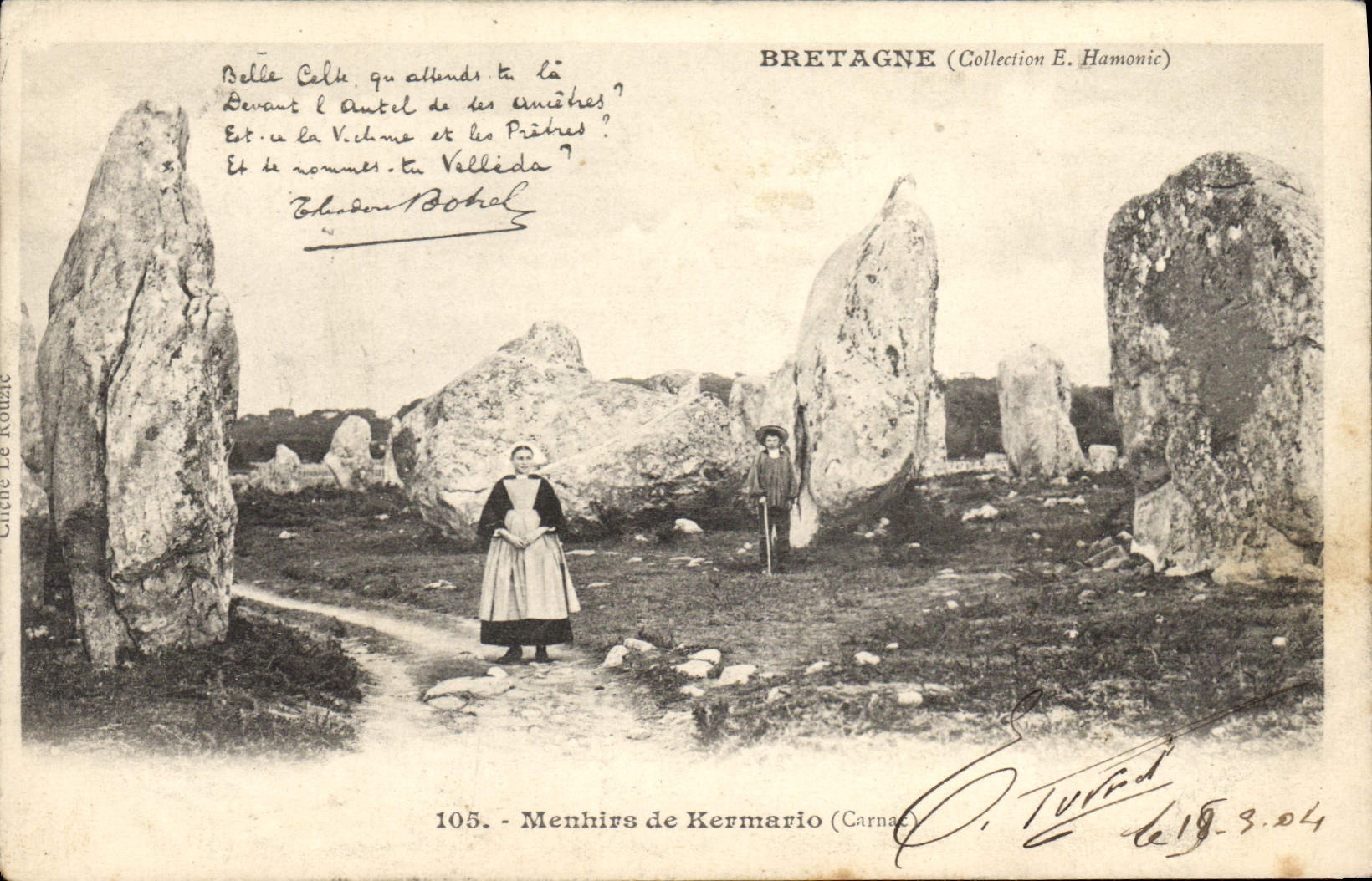 CPA Dolmen Menhir Menhirs de Kermario Carnac Botrel