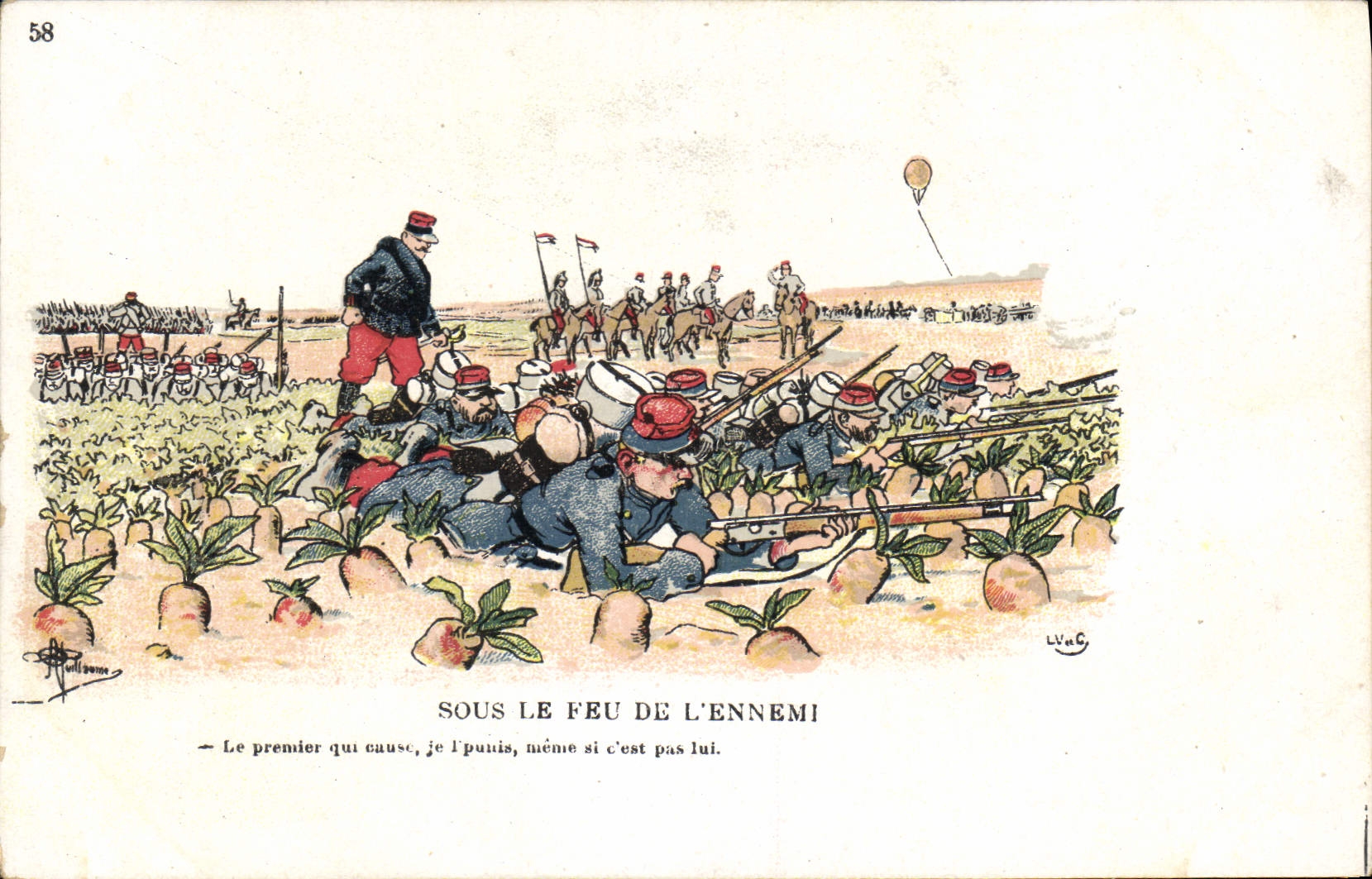 CPA Militaria Sous le feu de l'ennemi