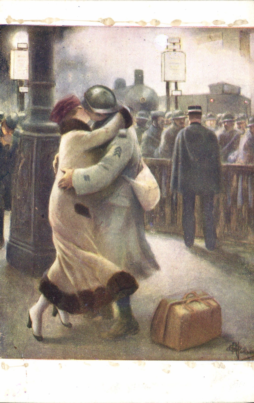 CPA Militaria Salons de Paris Albert Guillaume Le Permissionnaire