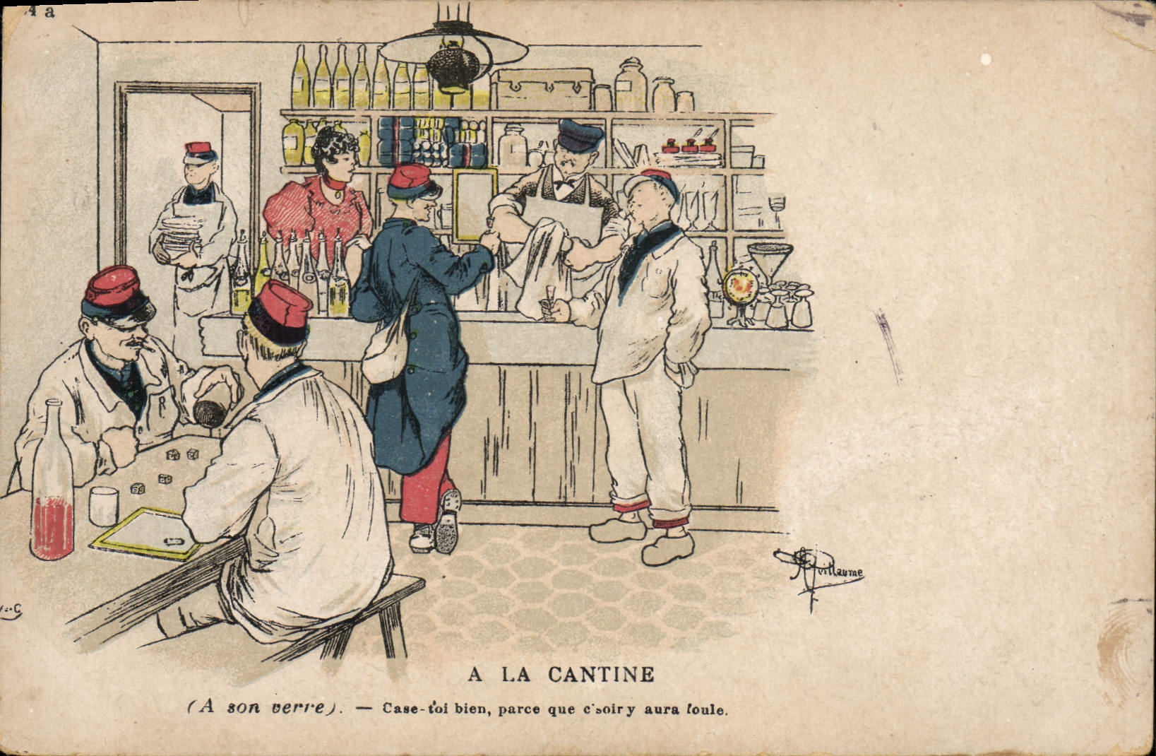 CPA Militaria A la cantine