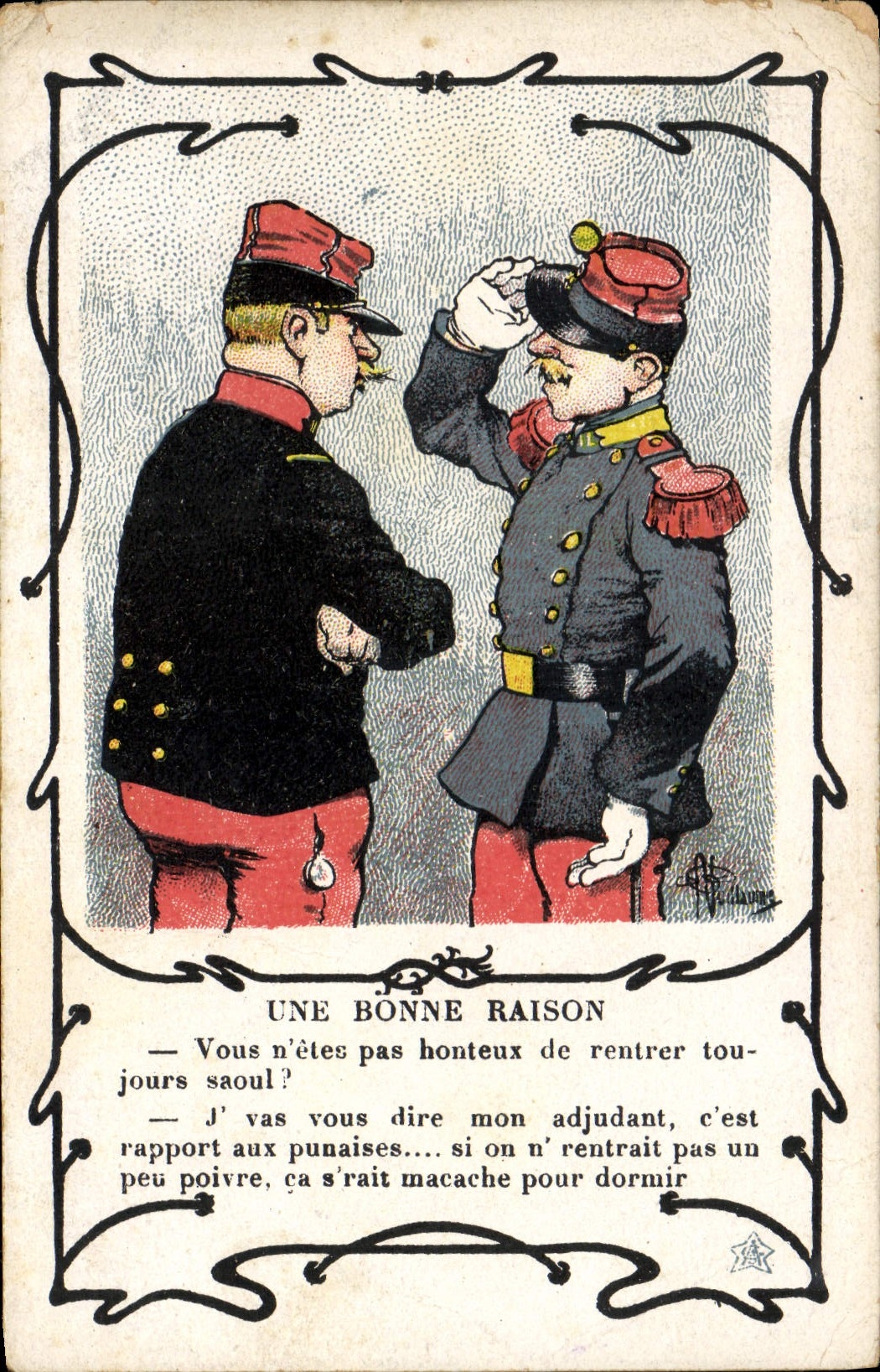 VINTAGE POSTCARD Militaria a good reason