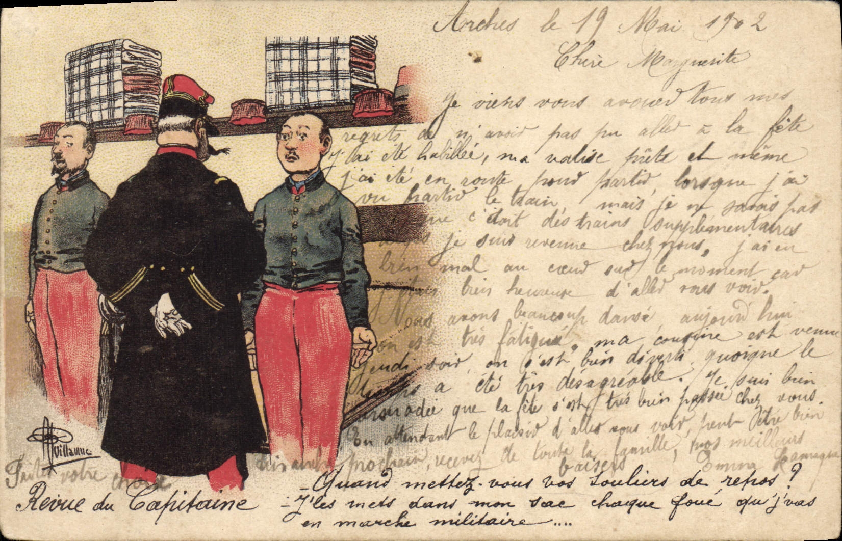 CPA Militaria Revue du capitaine