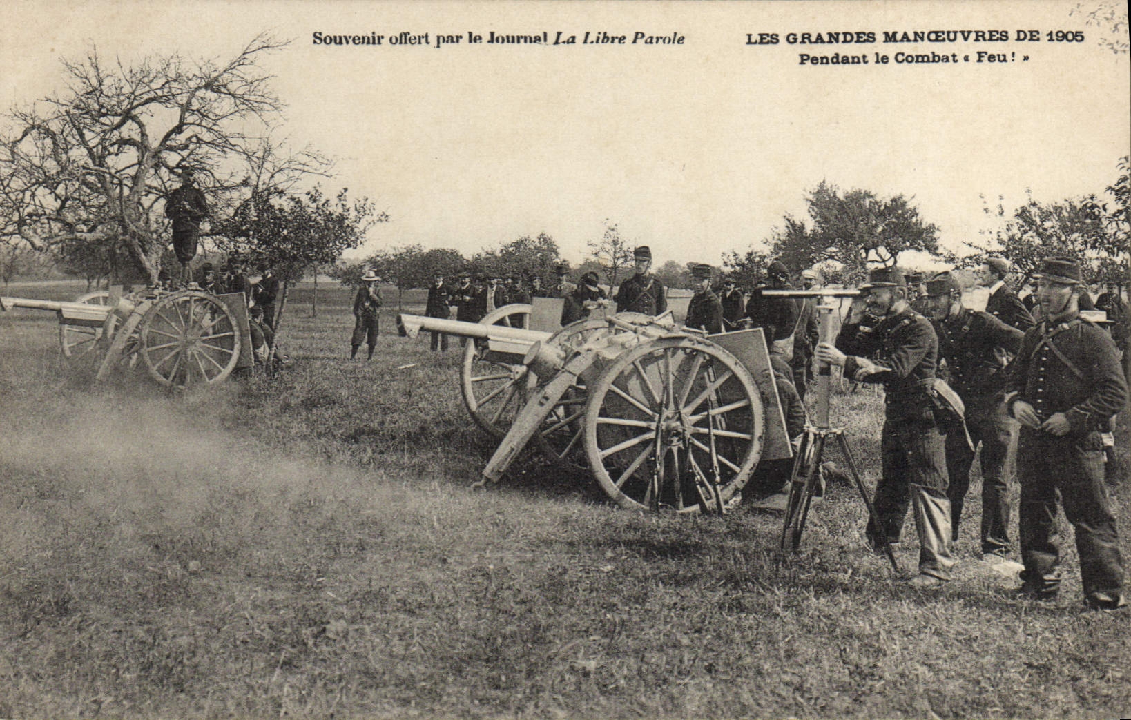 VINTAGE POSTCARD Militaria army maneuvers of 1905 During the combat Fire
