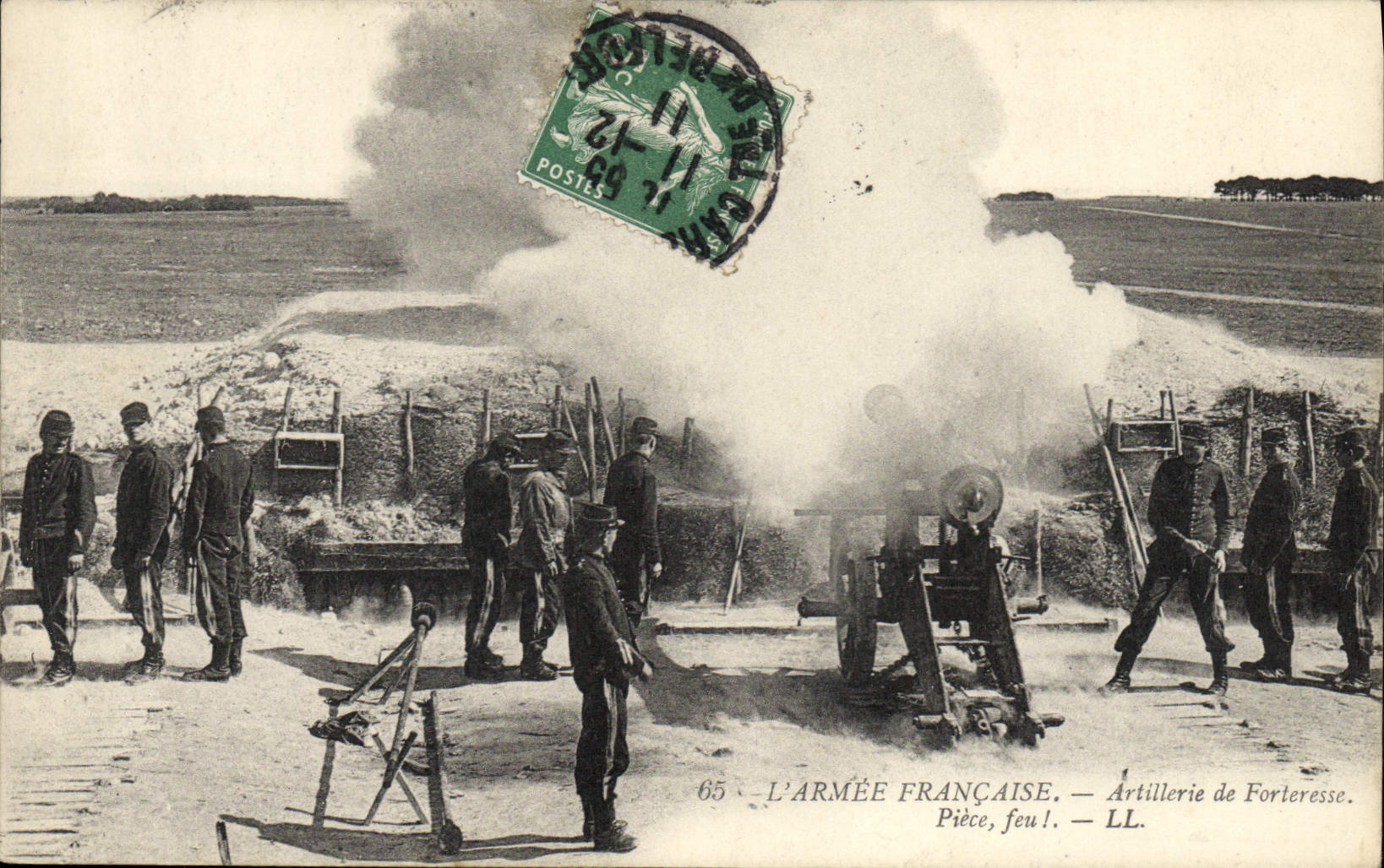 VINTAGE POSTCARD Militaria Artillery of fortress Part Fire